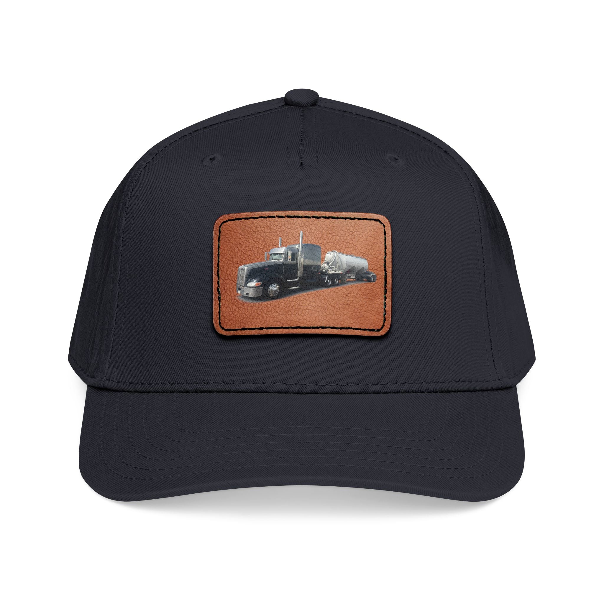 Mid Profile Baseball Cap with Leather Patch (Rectangle)