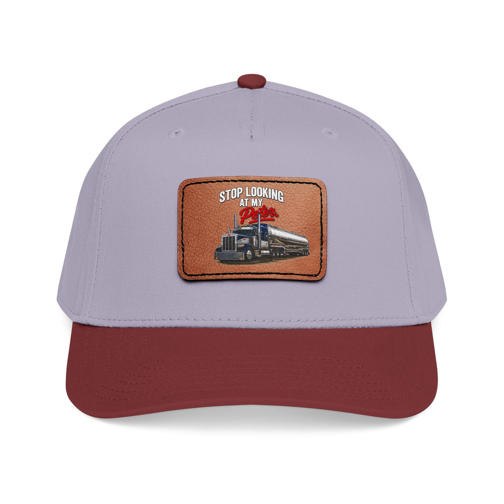 Mid Profile Baseball Cap with Leather Patch (Rectangle)