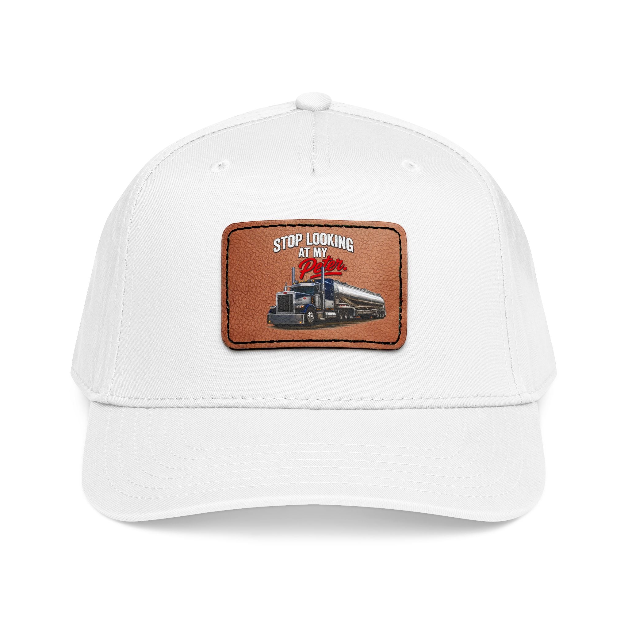 Mid Profile Baseball Cap with Leather Patch (Rectangle)