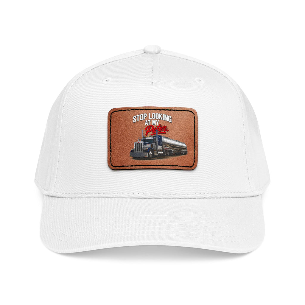 Mid Profile Baseball Cap with Leather Patch (Rectangle)
