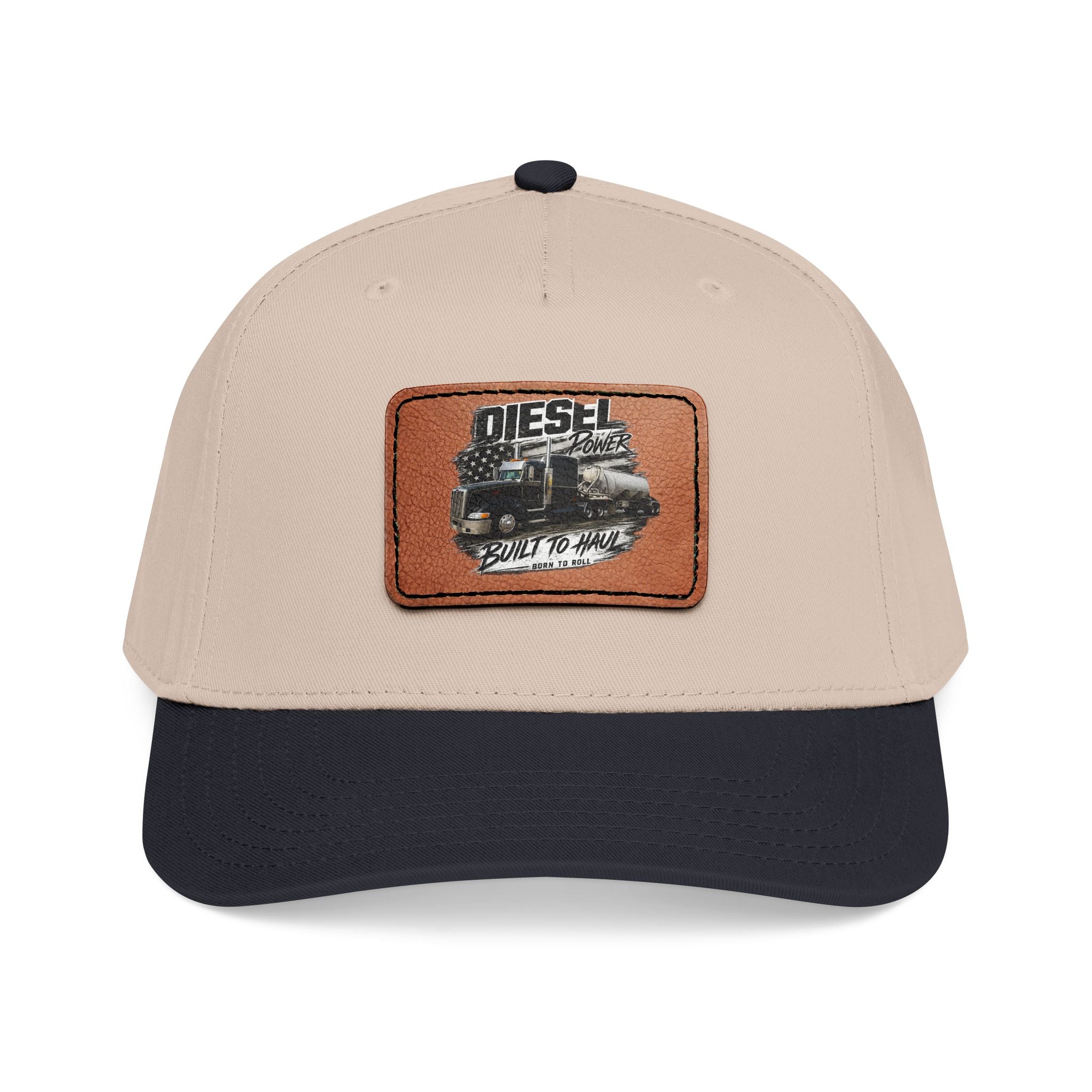 Mid Profile Baseball Cap with Leather Patch (Rectangle)