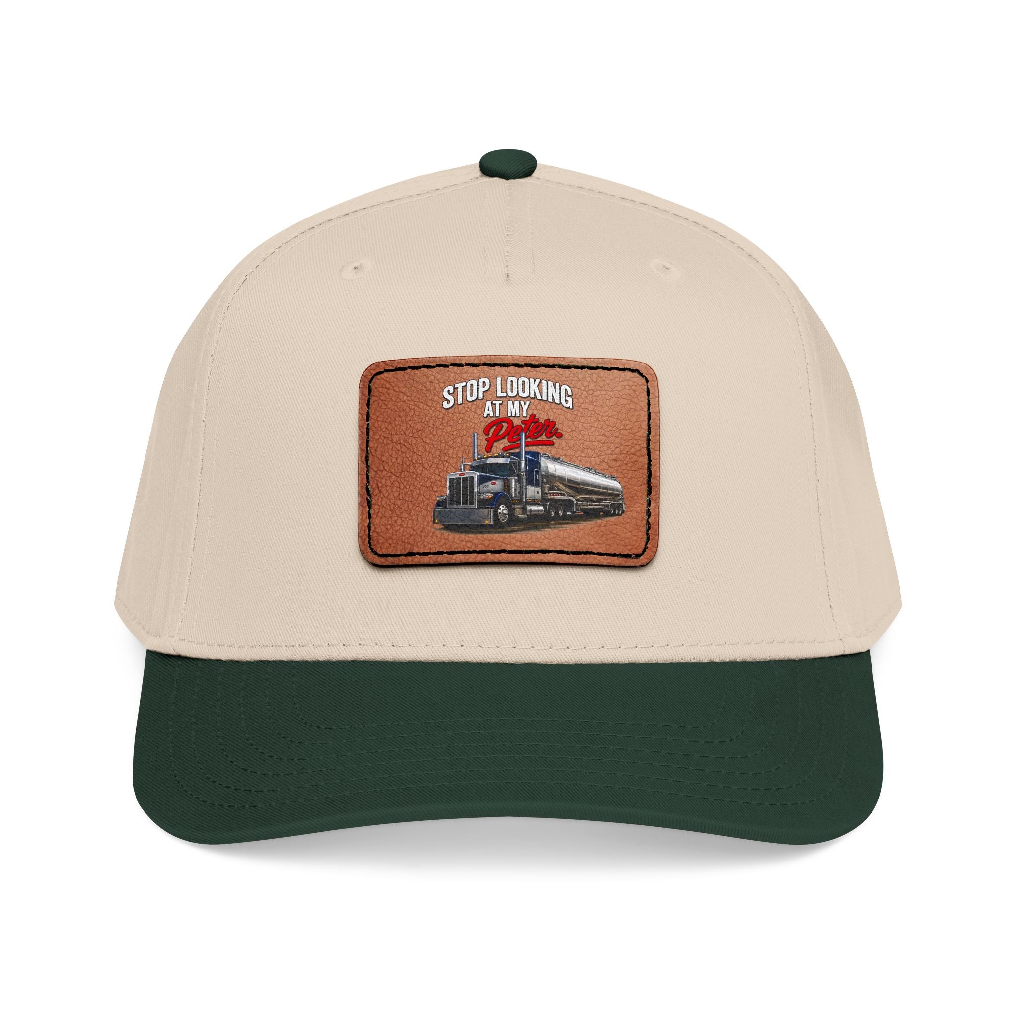 Mid Profile Baseball Cap with Leather Patch (Rectangle)