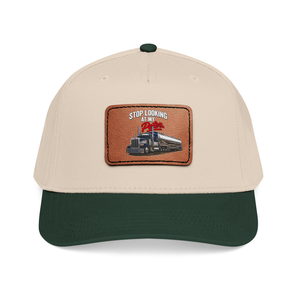 Mid Profile Baseball Cap with Leather Patch (Rectangle)