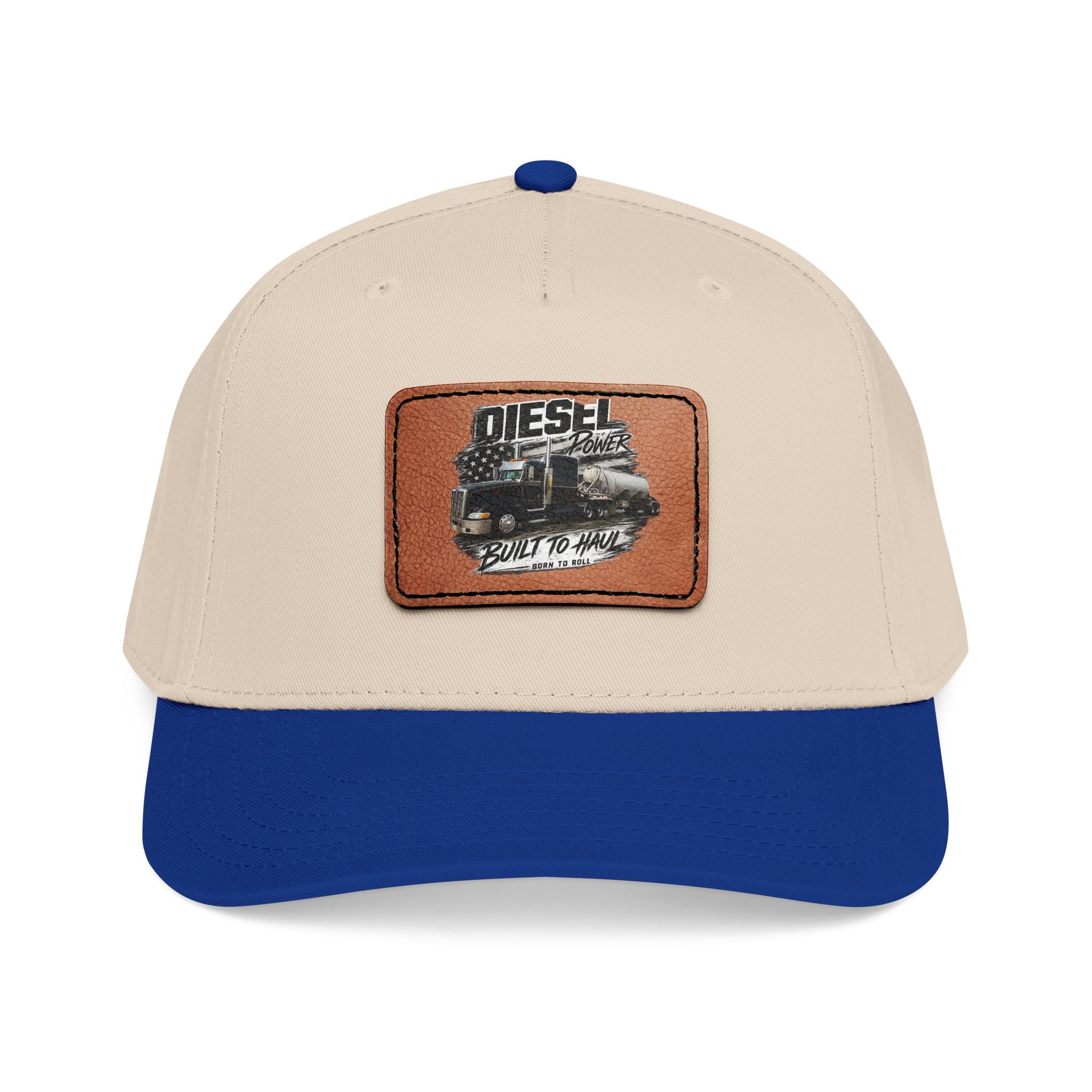 Mid Profile Baseball Cap with Leather Patch (Rectangle)