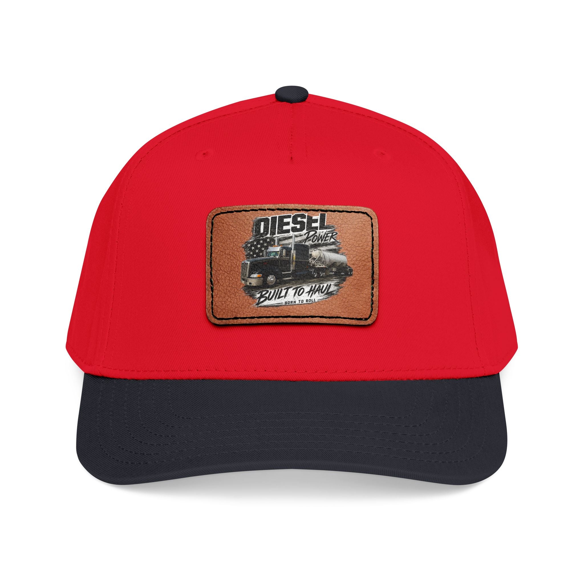 Mid Profile Baseball Cap with Leather Patch (Rectangle)