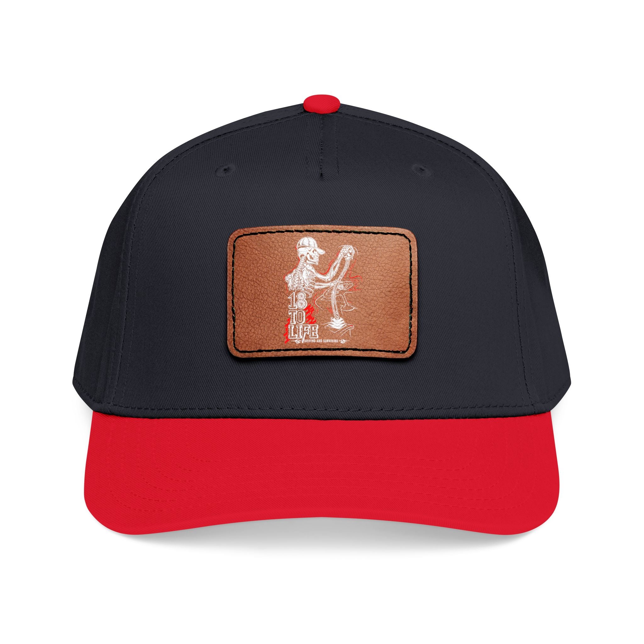 Mid Profile Baseball Cap with Leather Patch (Rectangle)