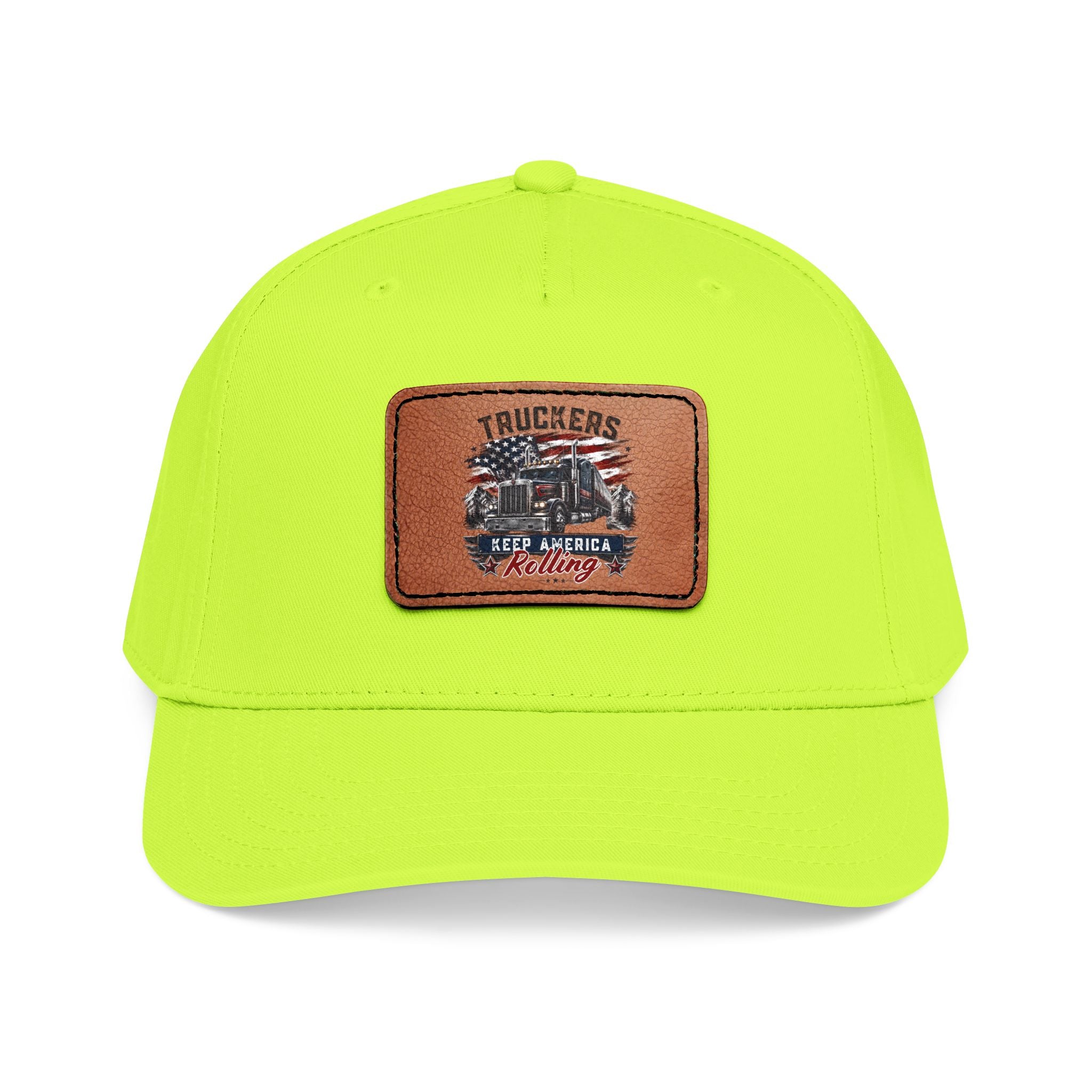 Mid Profile Baseball Cap with Leather Patch (Rectangle)