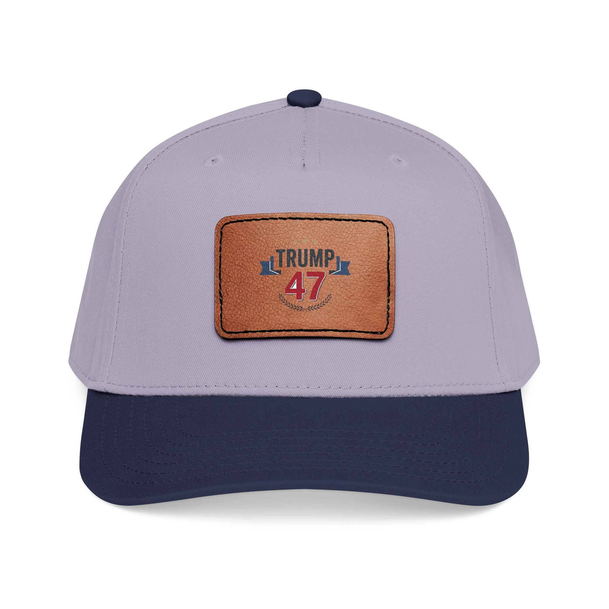 Mid Profile Baseball Cap with Leather Patch (Rectangle)