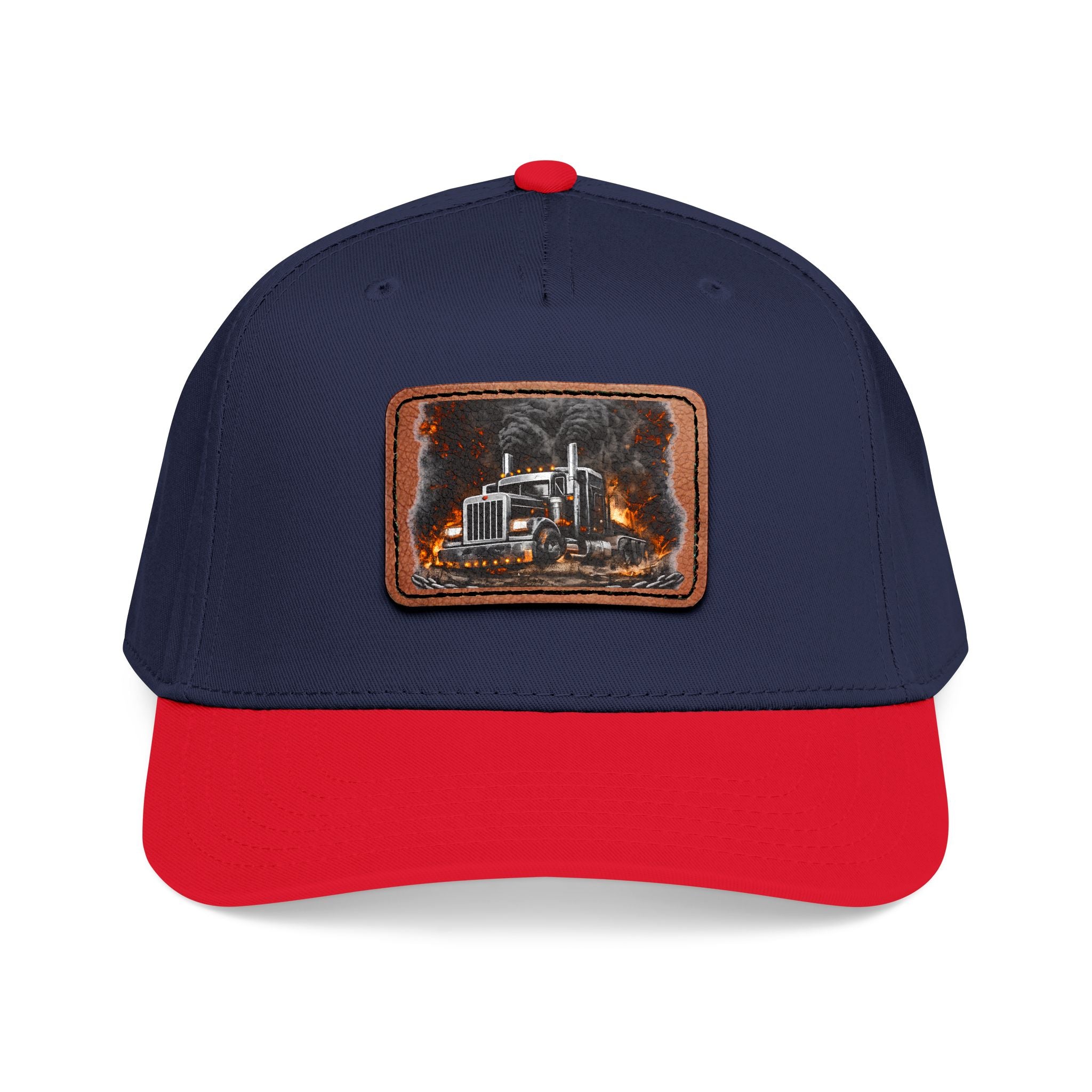 Mid Profile Baseball Cap with Leather Patch (Rectangle)