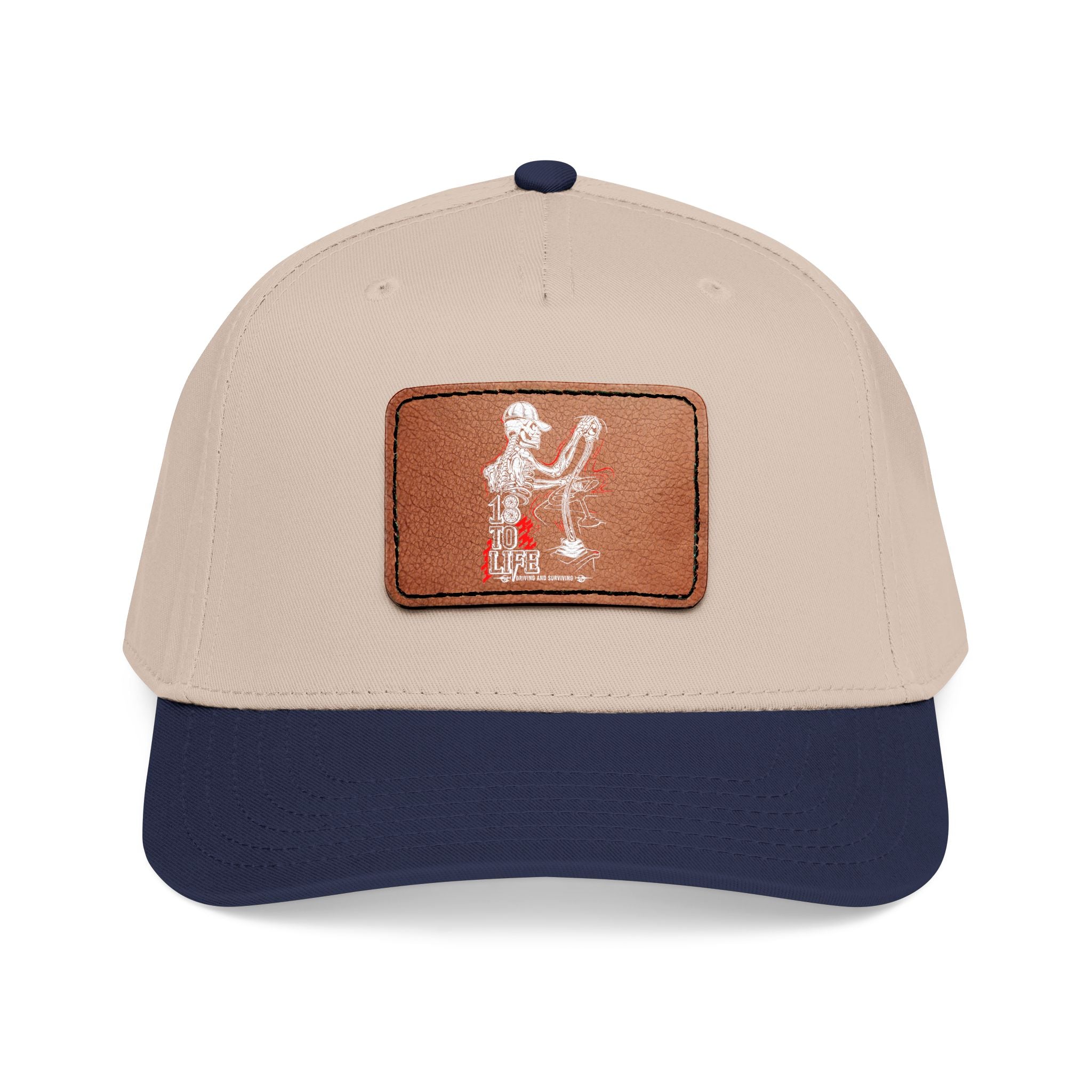 Mid Profile Baseball Cap with Leather Patch (Rectangle)