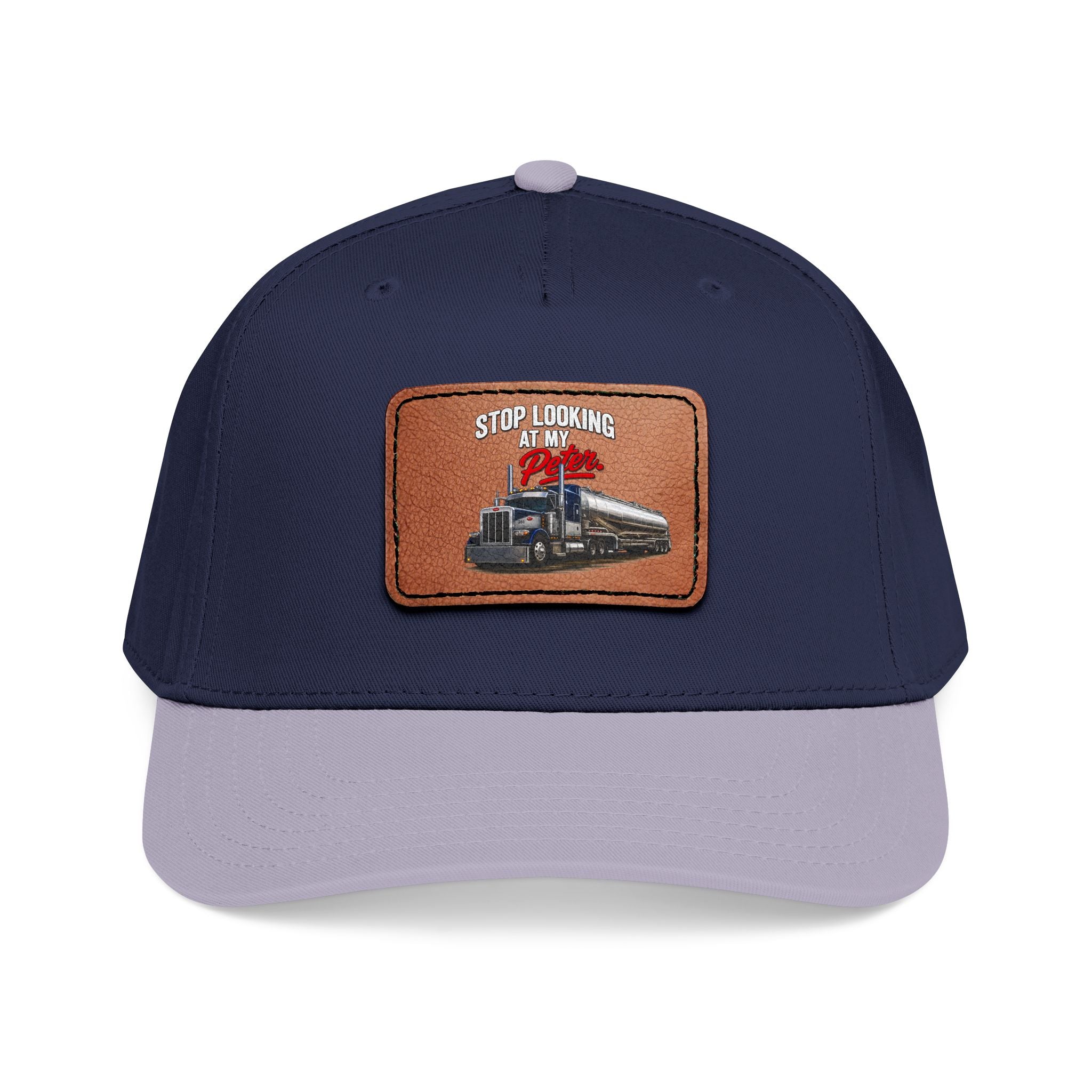 Mid Profile Baseball Cap with Leather Patch (Rectangle)
