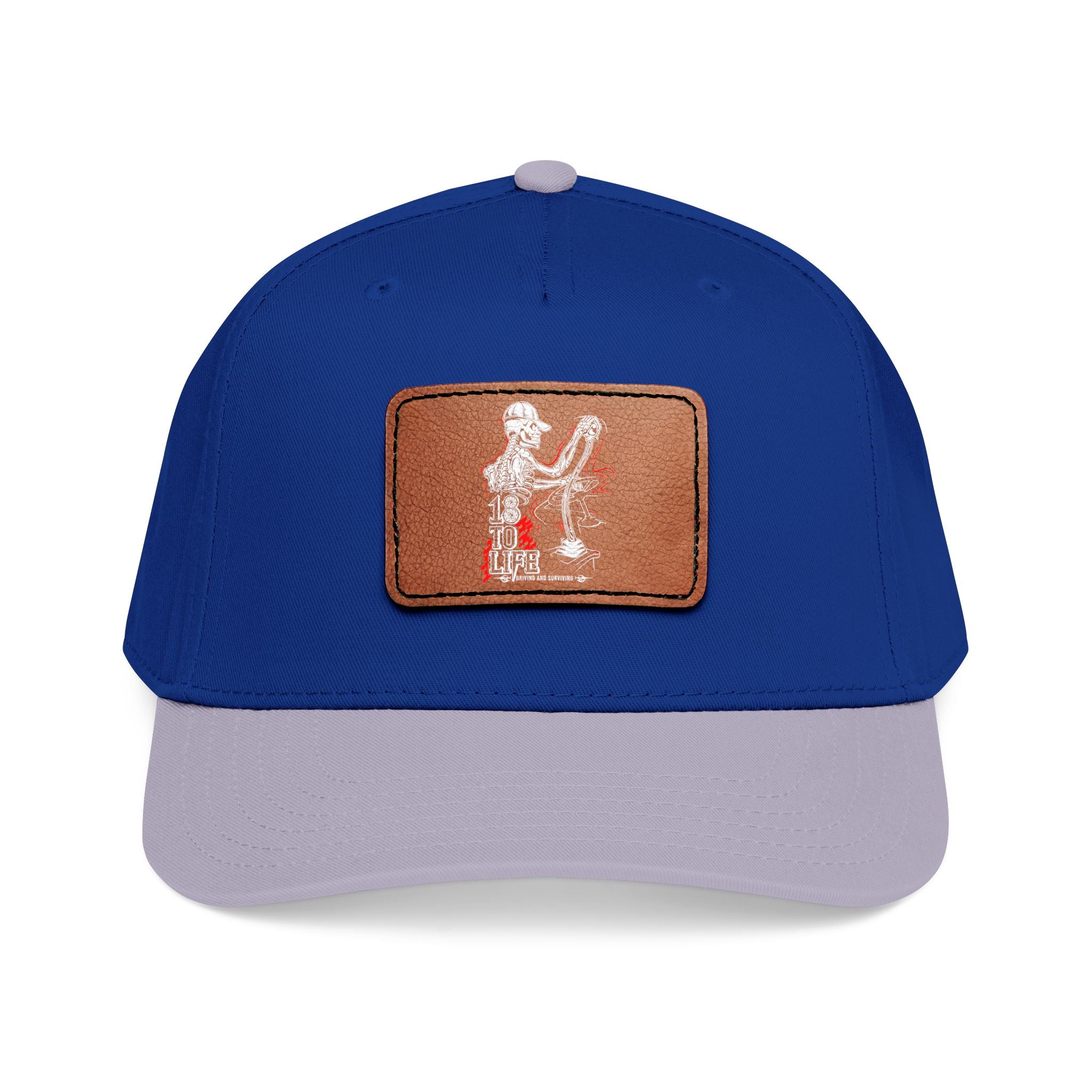 Mid Profile Baseball Cap with Leather Patch (Rectangle)