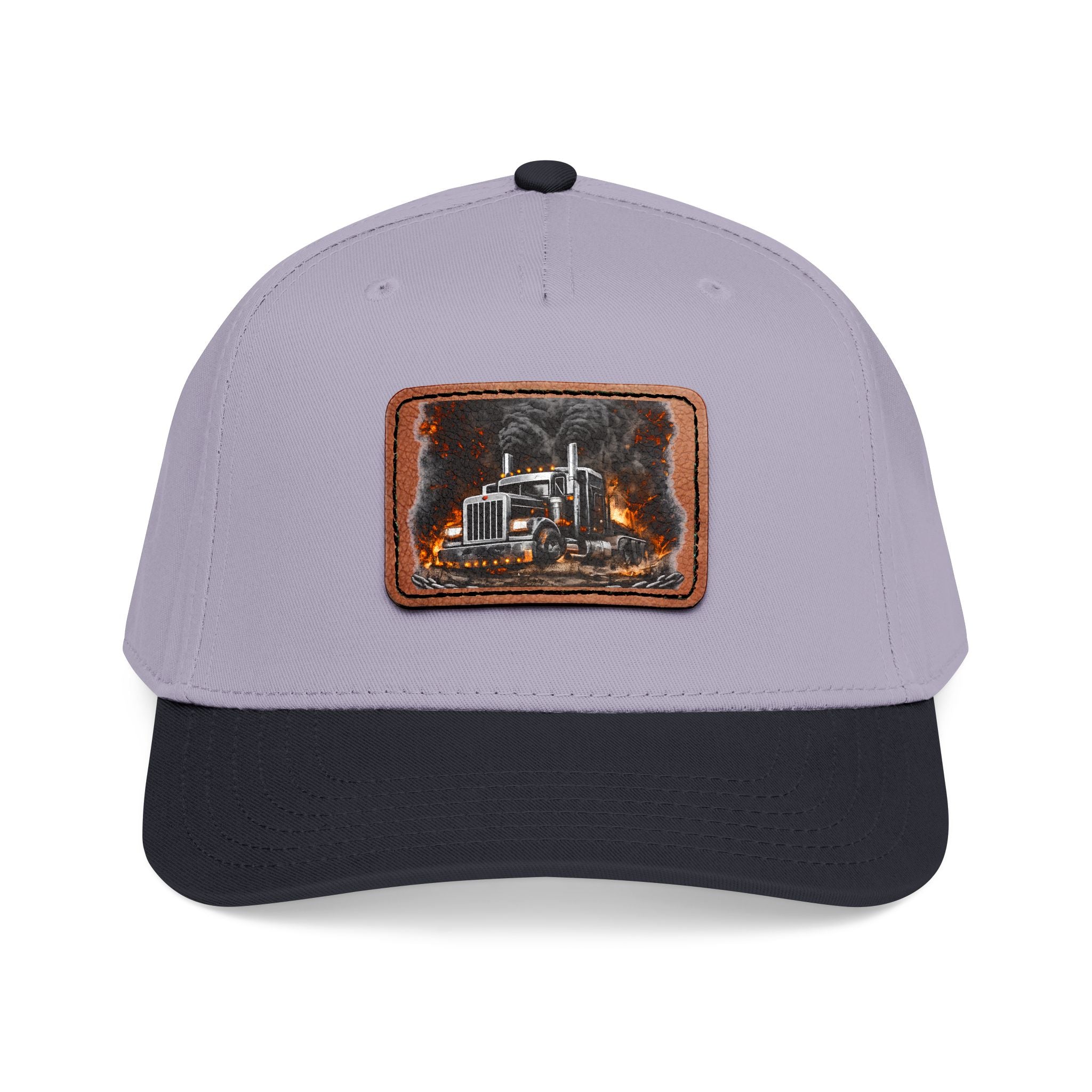 Mid Profile Baseball Cap with Leather Patch (Rectangle)