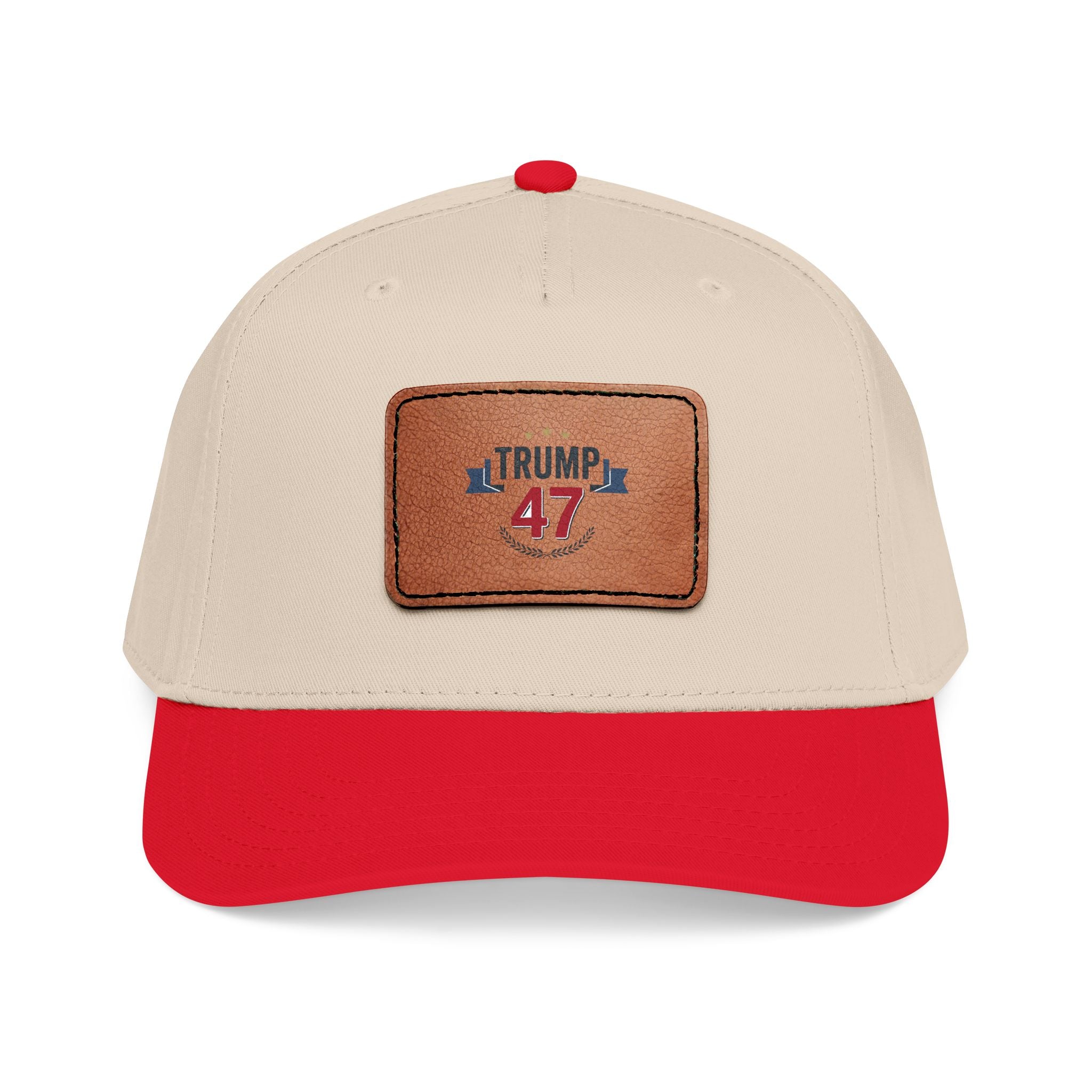 Mid Profile Baseball Cap with Leather Patch (Rectangle)
