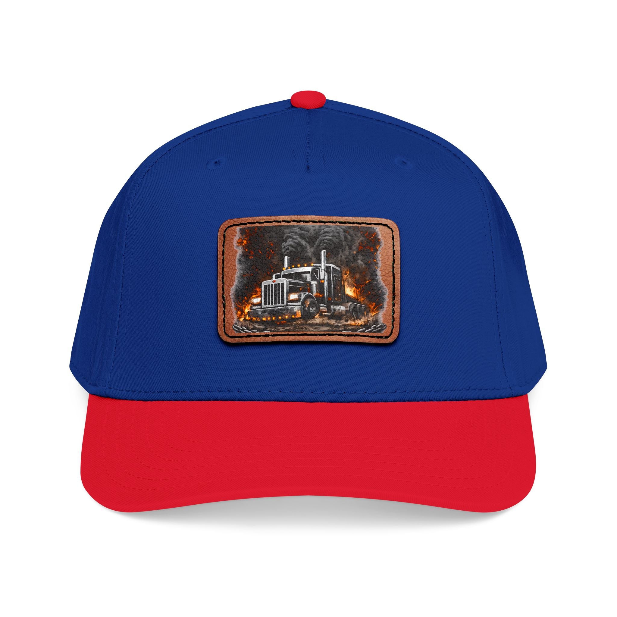 Mid Profile Baseball Cap with Leather Patch (Rectangle)