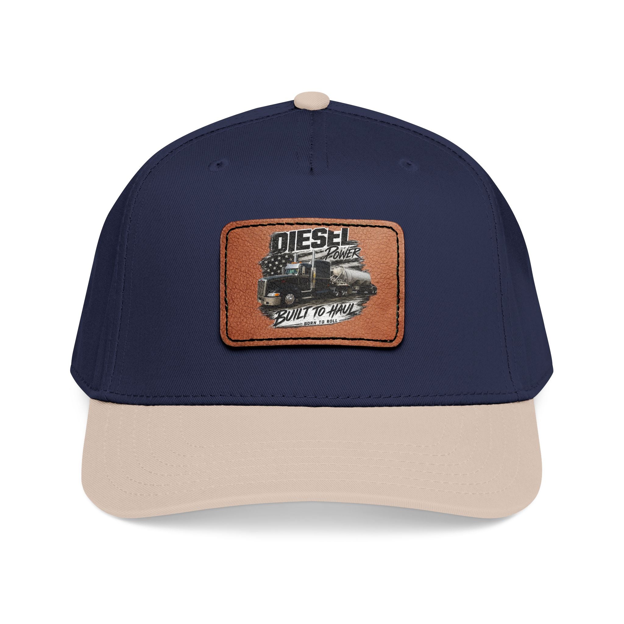 Mid Profile Baseball Cap with Leather Patch (Rectangle)
