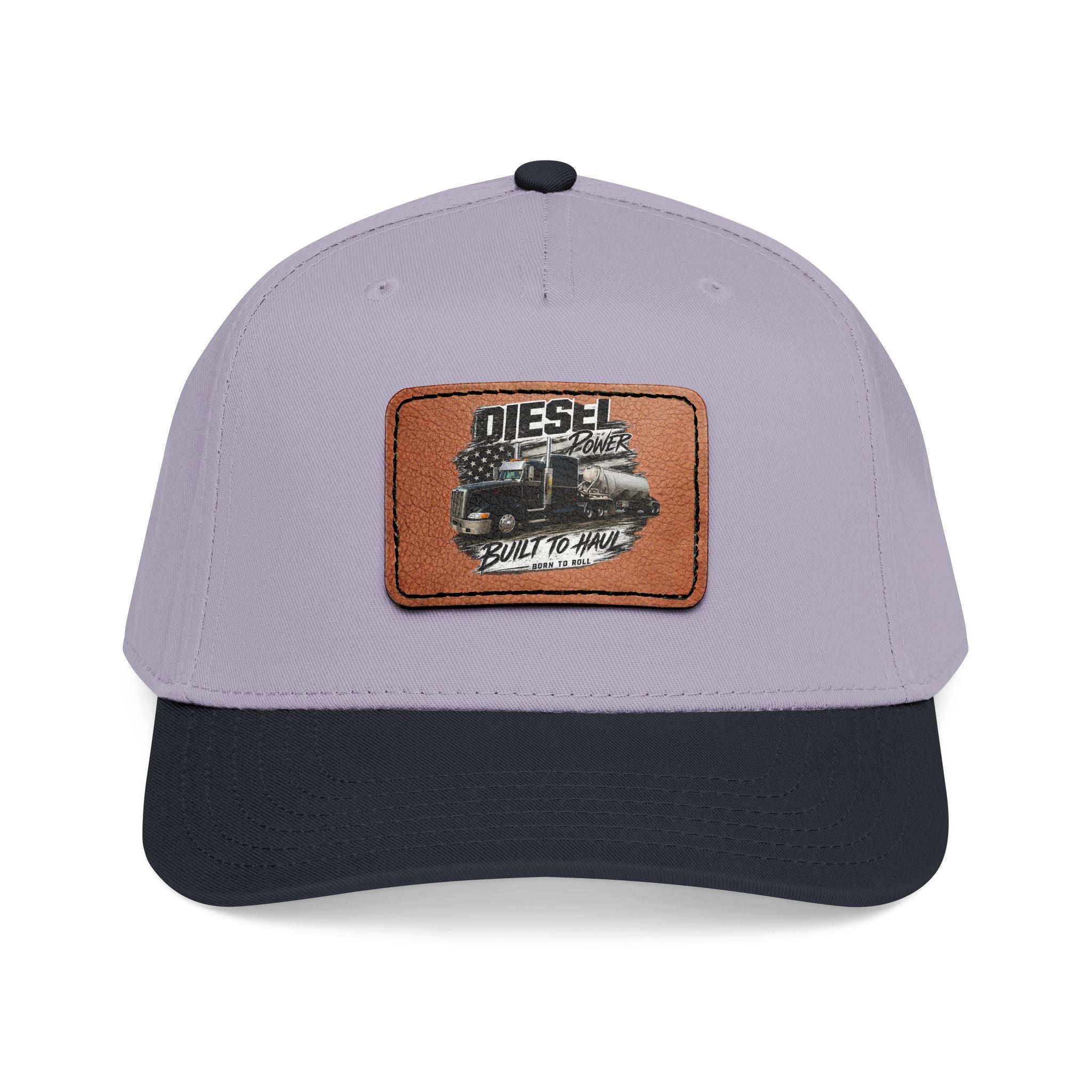 Mid Profile Baseball Cap with Leather Patch (Rectangle)