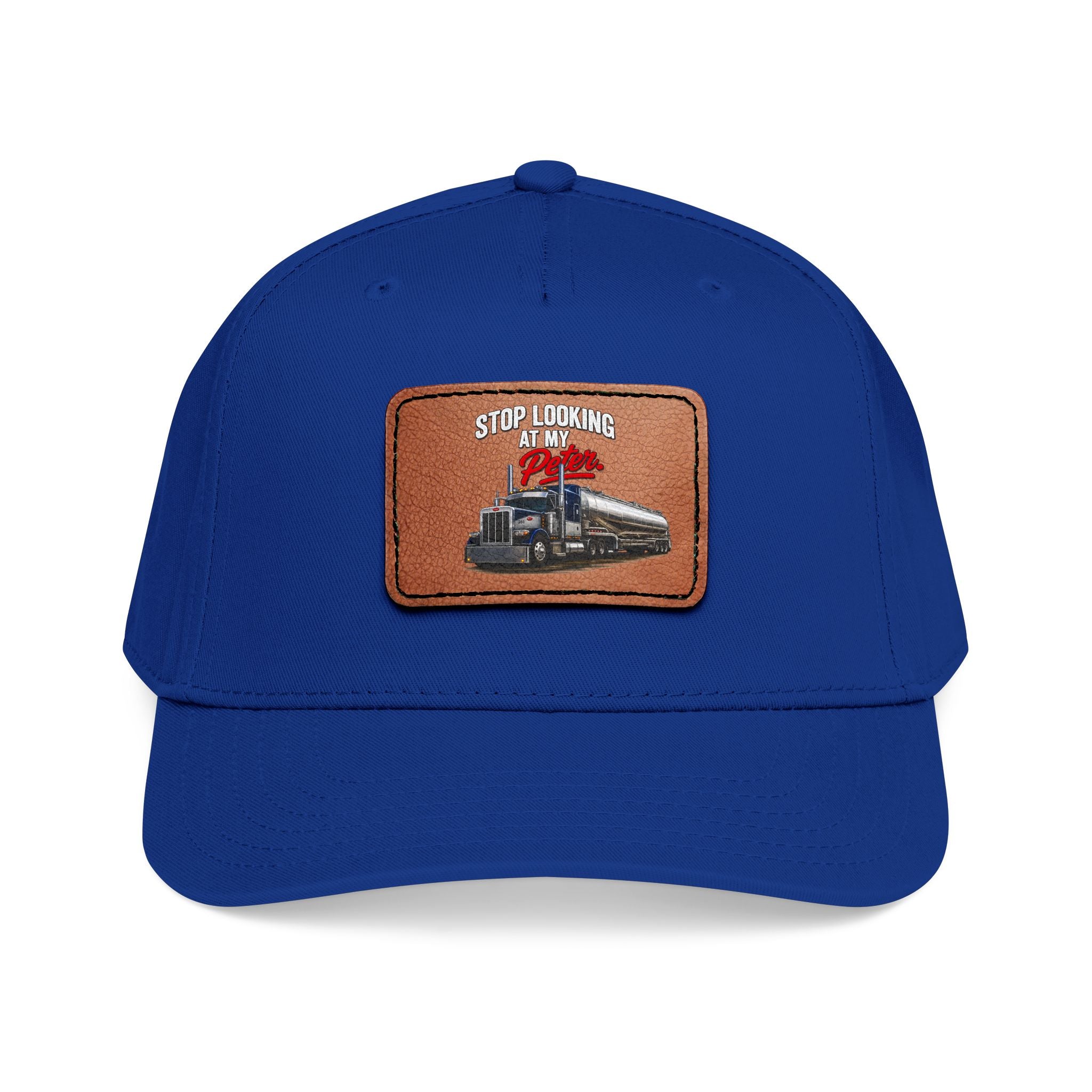 Mid Profile Baseball Cap with Leather Patch (Rectangle)
