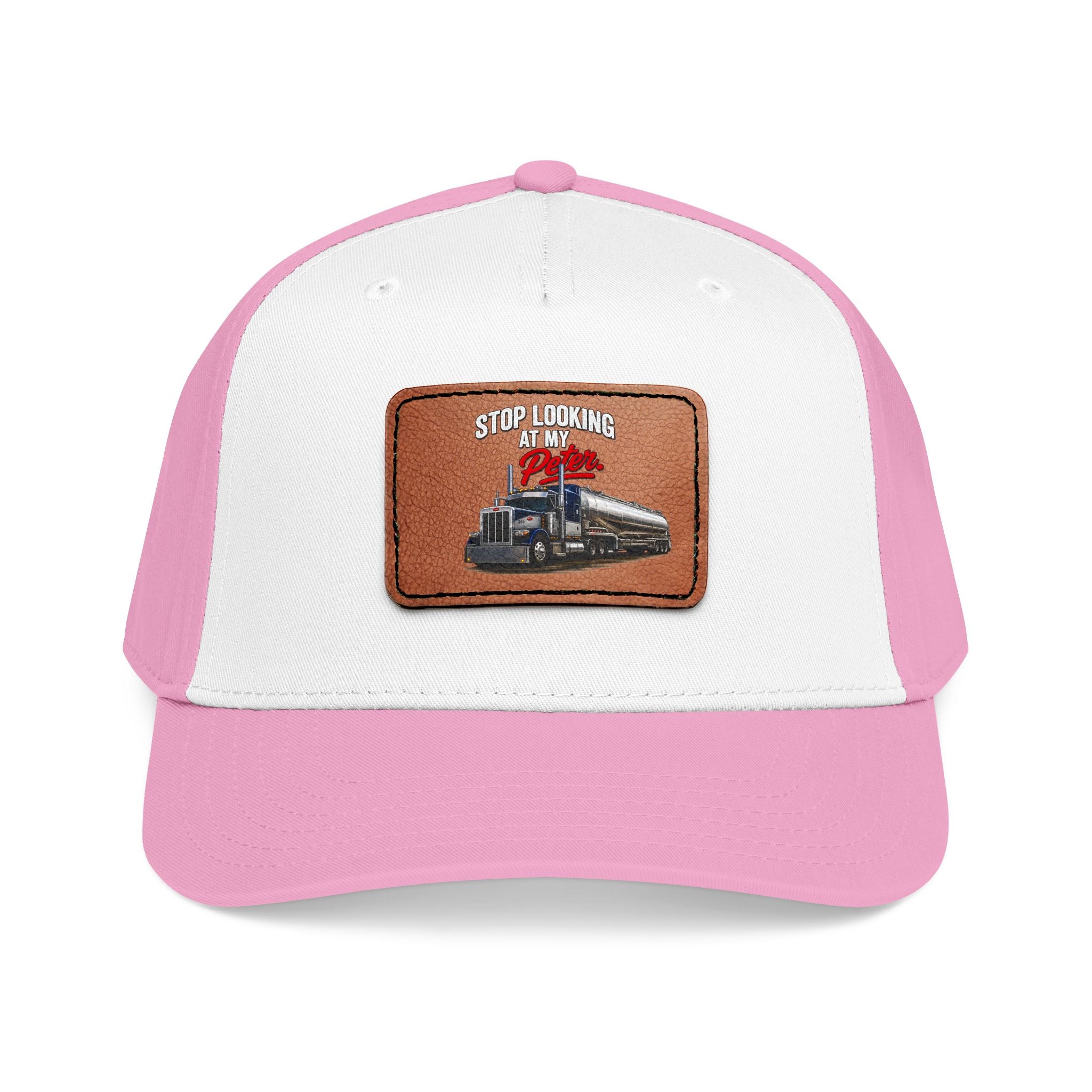 Mid Profile Baseball Cap with Leather Patch (Rectangle)