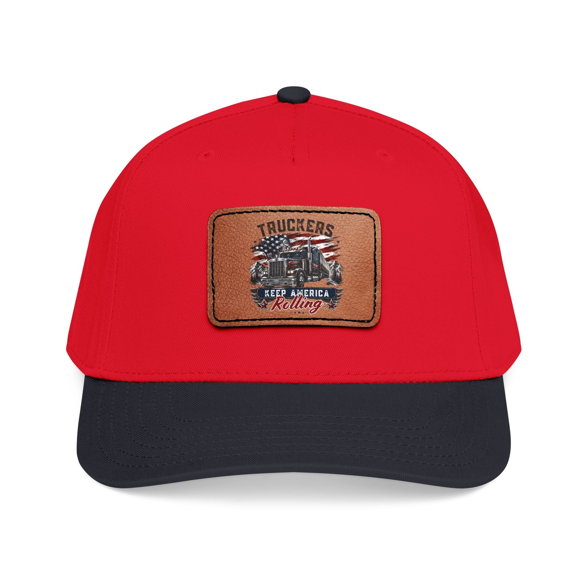 Mid Profile Baseball Cap with Leather Patch (Rectangle)