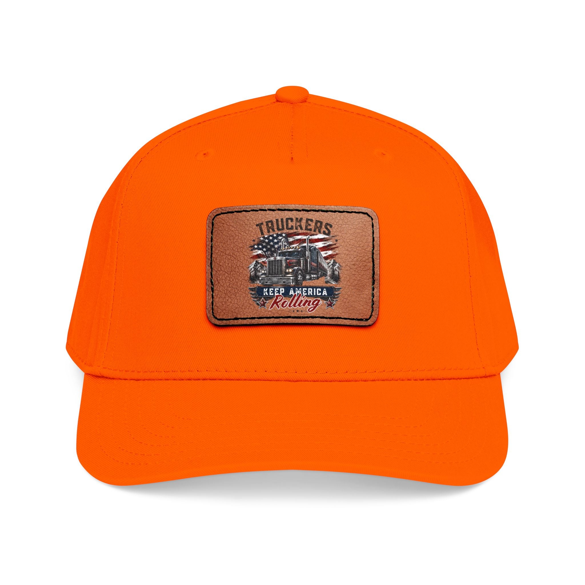 Mid Profile Baseball Cap with Leather Patch (Rectangle)
