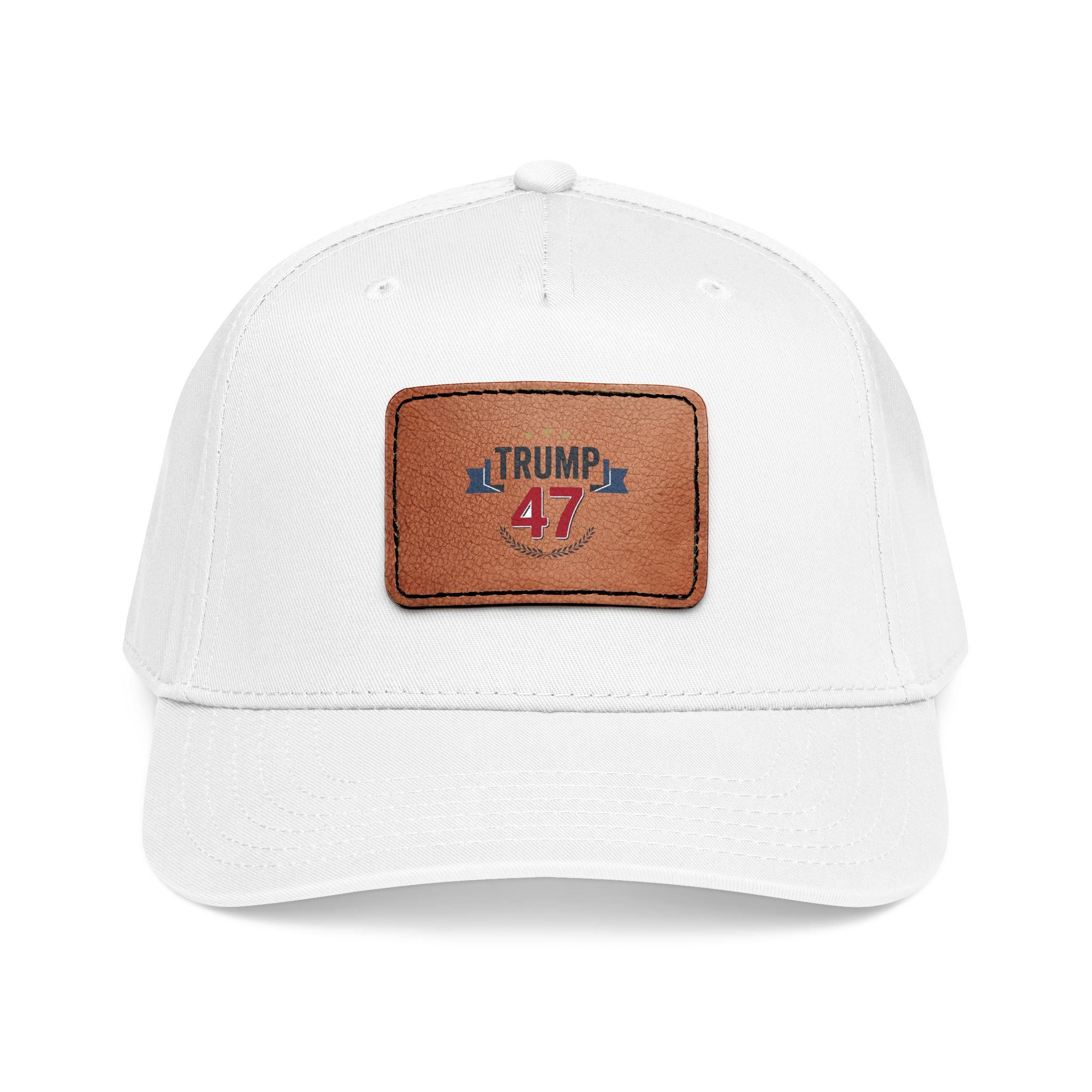 Mid Profile Baseball Cap with Leather Patch (Rectangle)