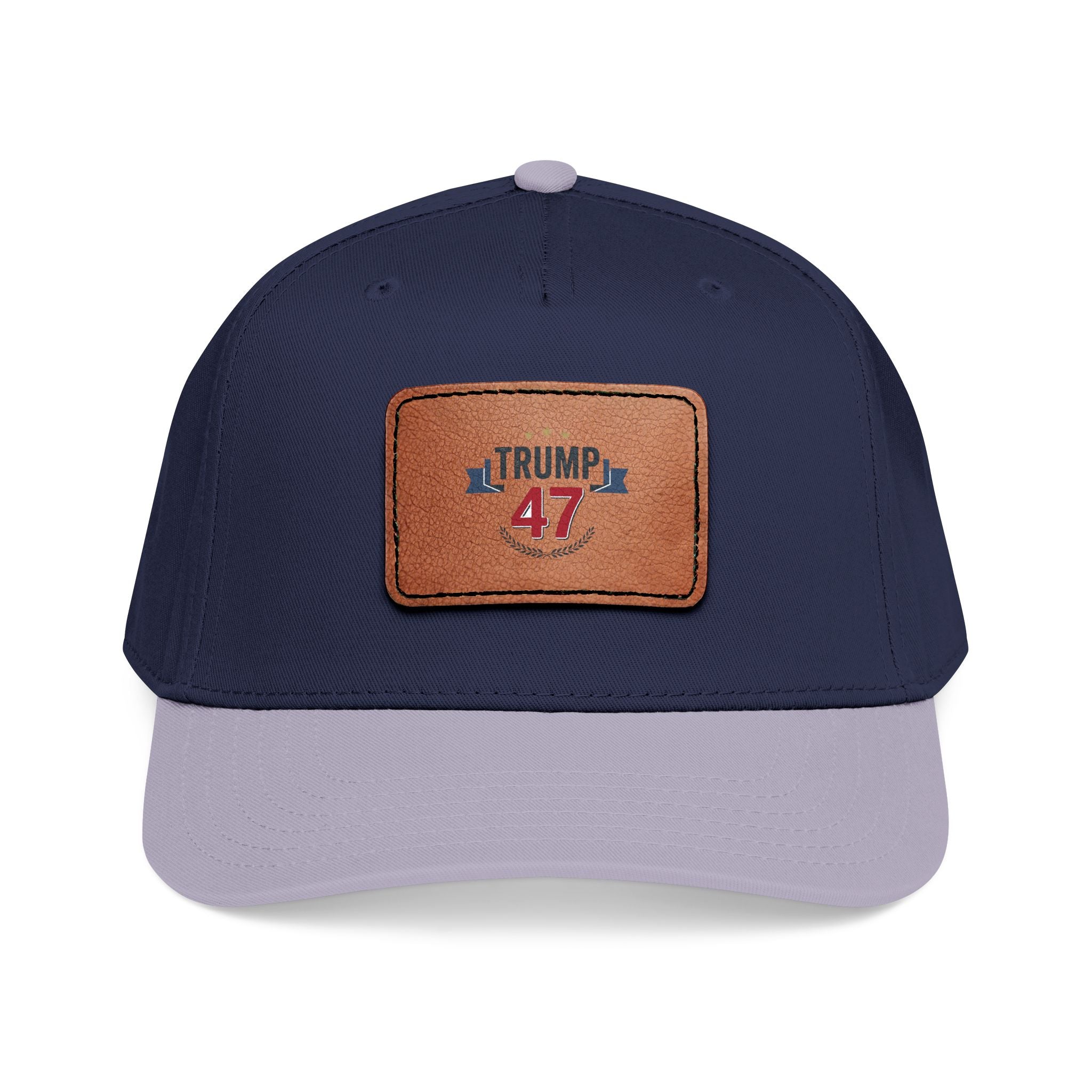 Mid Profile Baseball Cap with Leather Patch (Rectangle)
