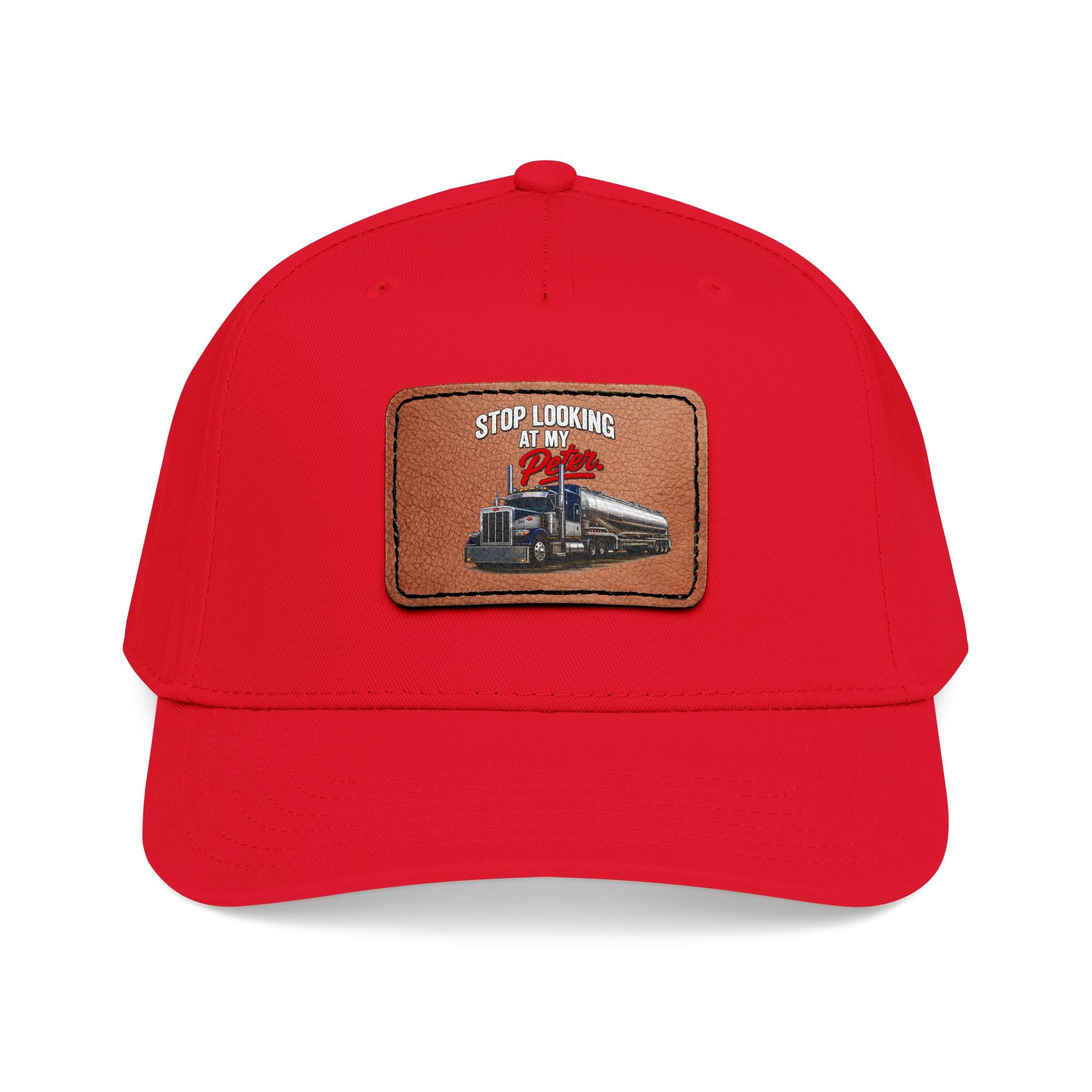 Mid Profile Baseball Cap with Leather Patch (Rectangle)