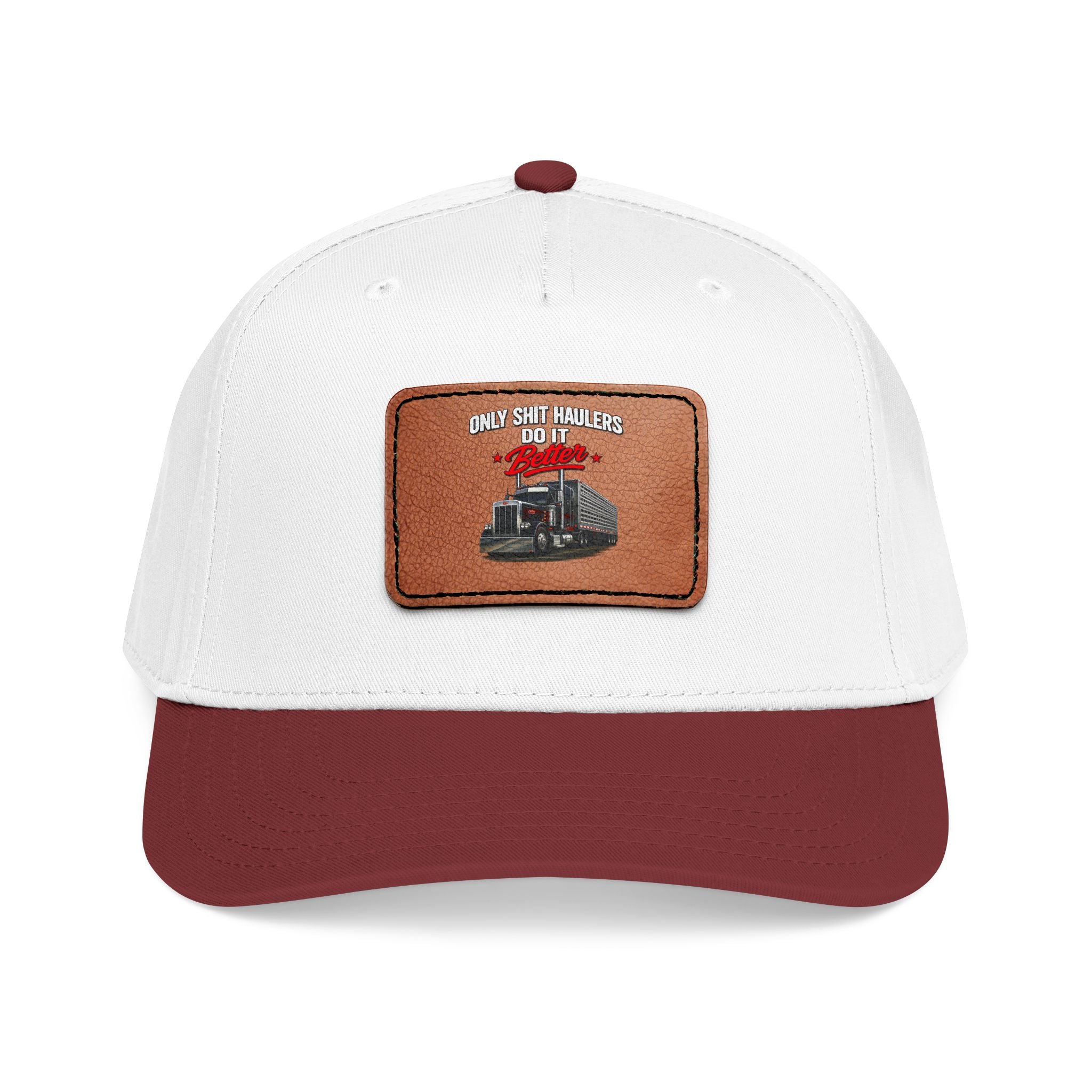 Mid Profile Baseball Cap with Leather Patch (Rectangle)