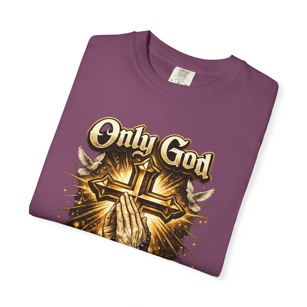Only God Can Judge Me T-Shirt — Praying Hands & Cross Religious Tee