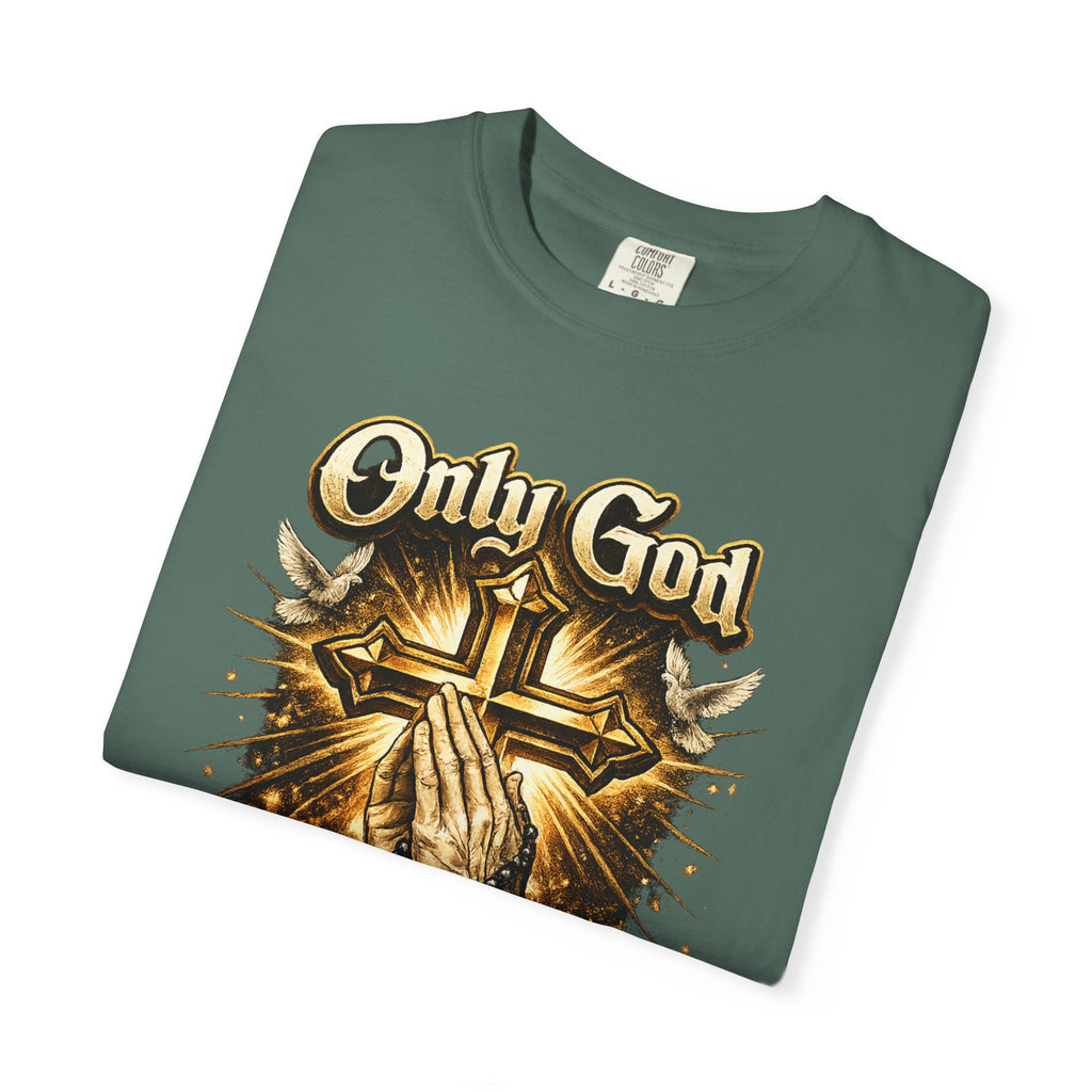Only God Can Judge Me T-Shirt — Praying Hands & Cross Religious Tee