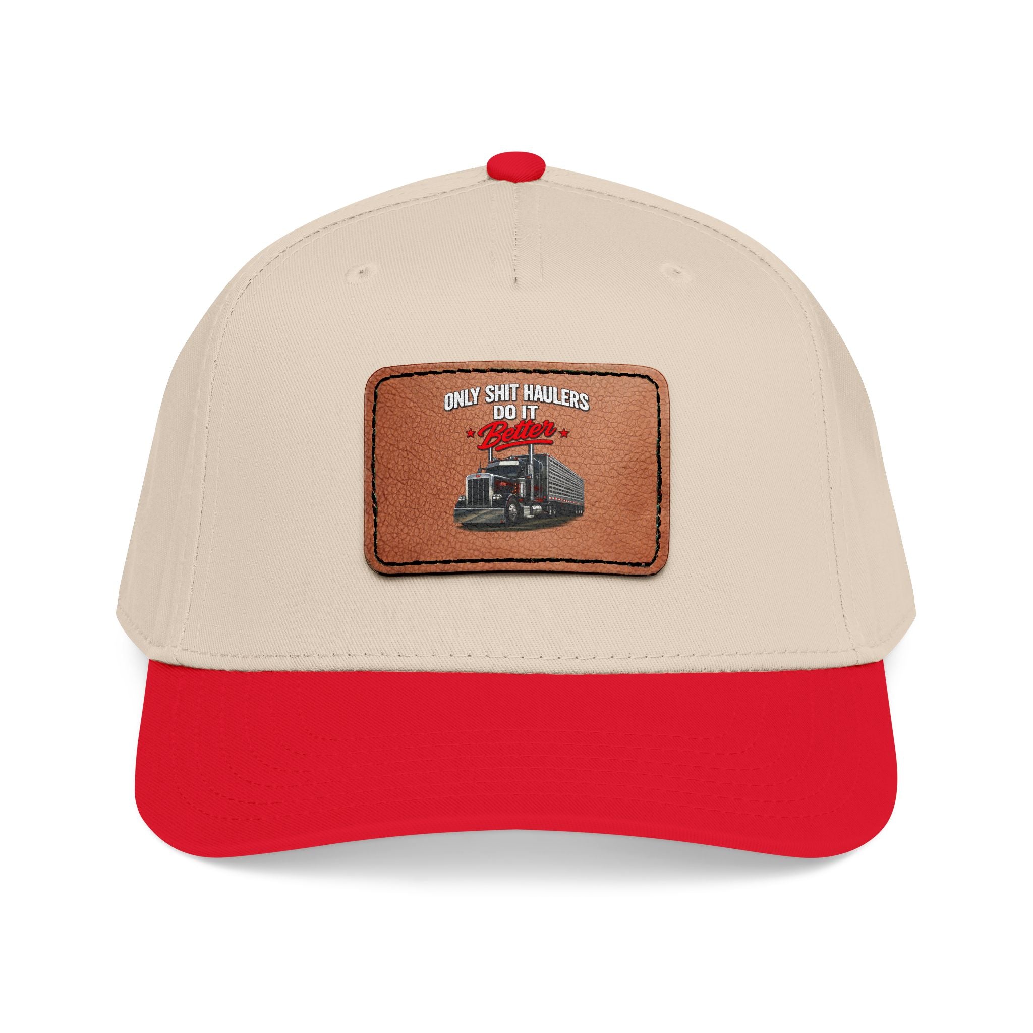 Mid Profile Baseball Cap with Leather Patch (Rectangle)