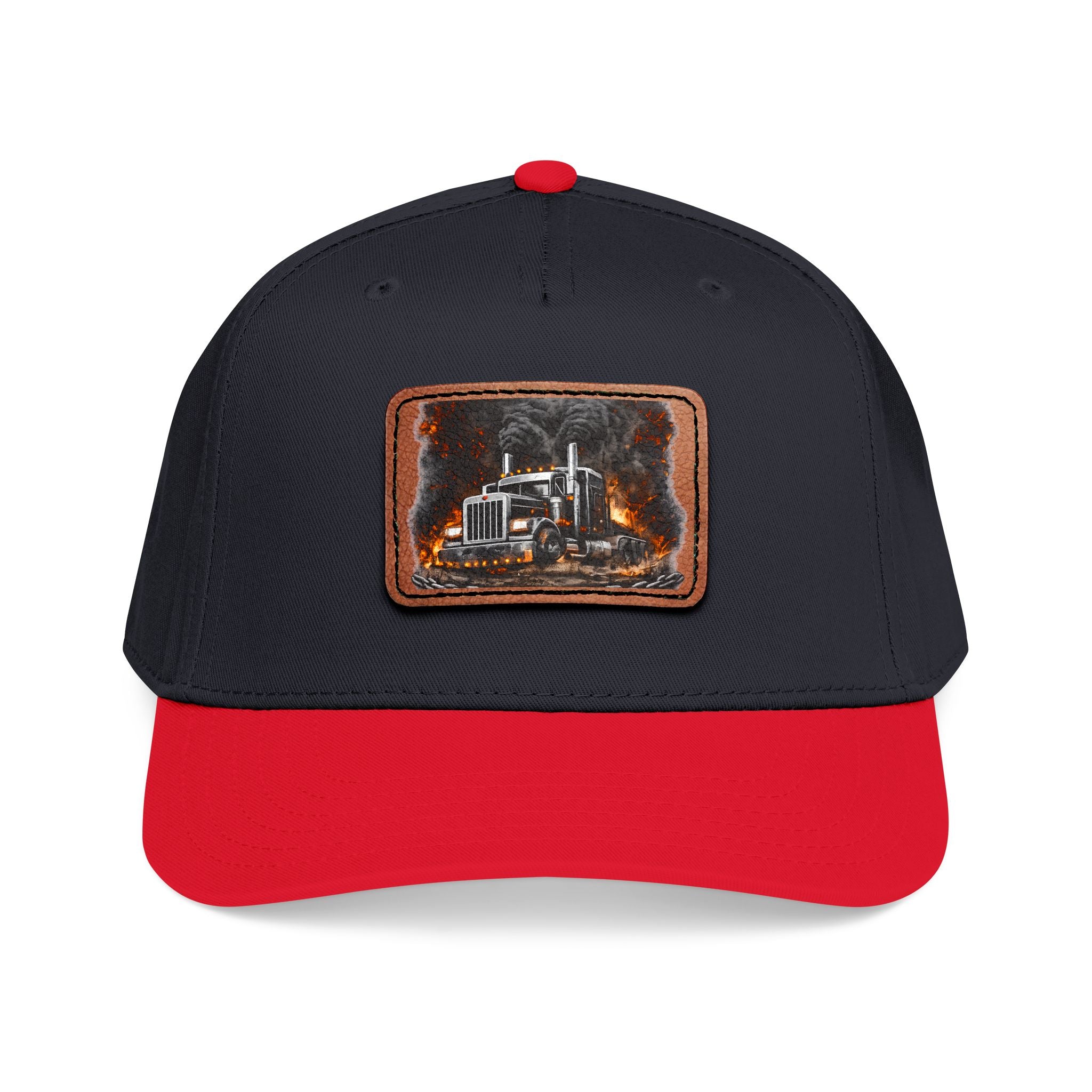 Mid Profile Baseball Cap with Leather Patch (Rectangle)