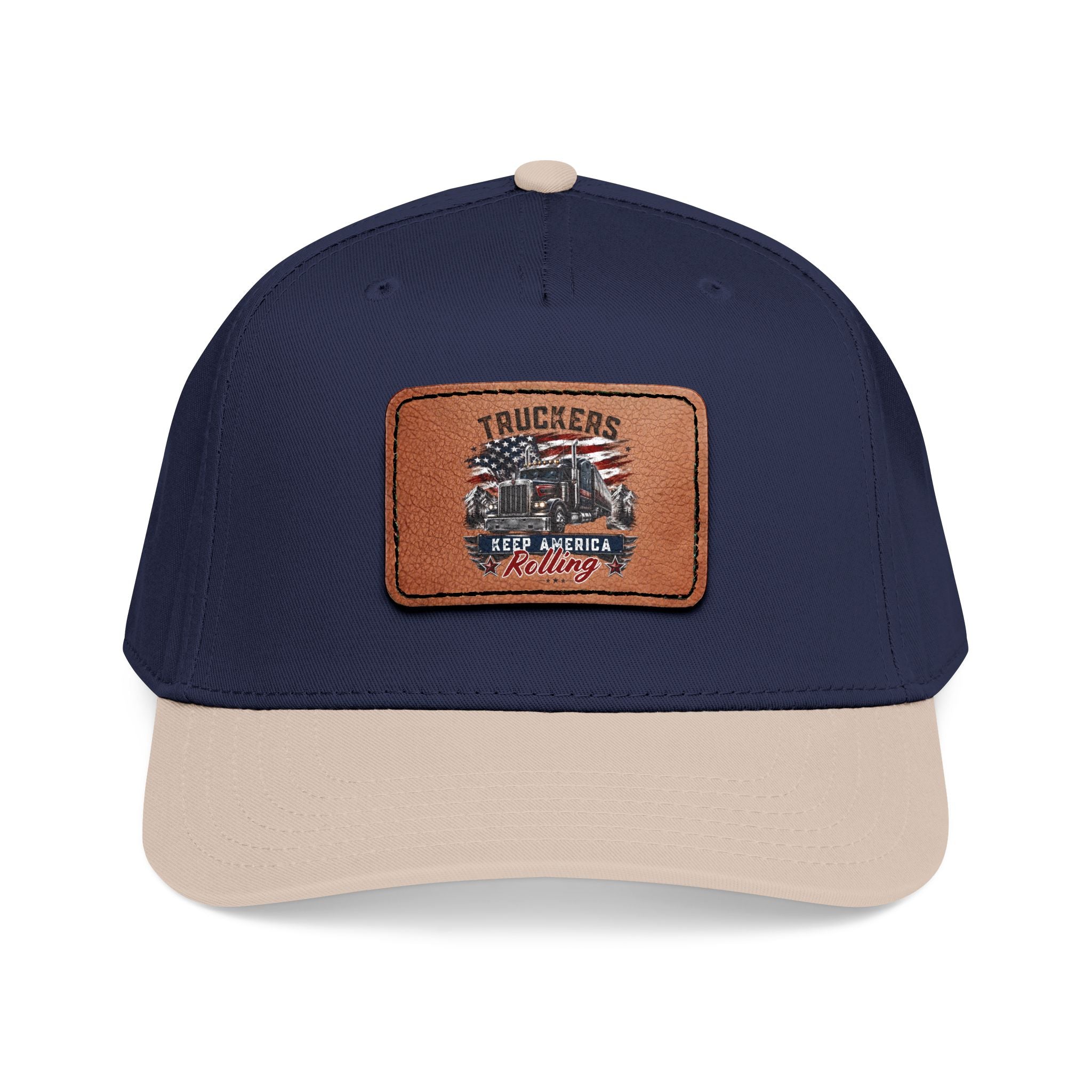 Mid Profile Baseball Cap with Leather Patch (Rectangle)