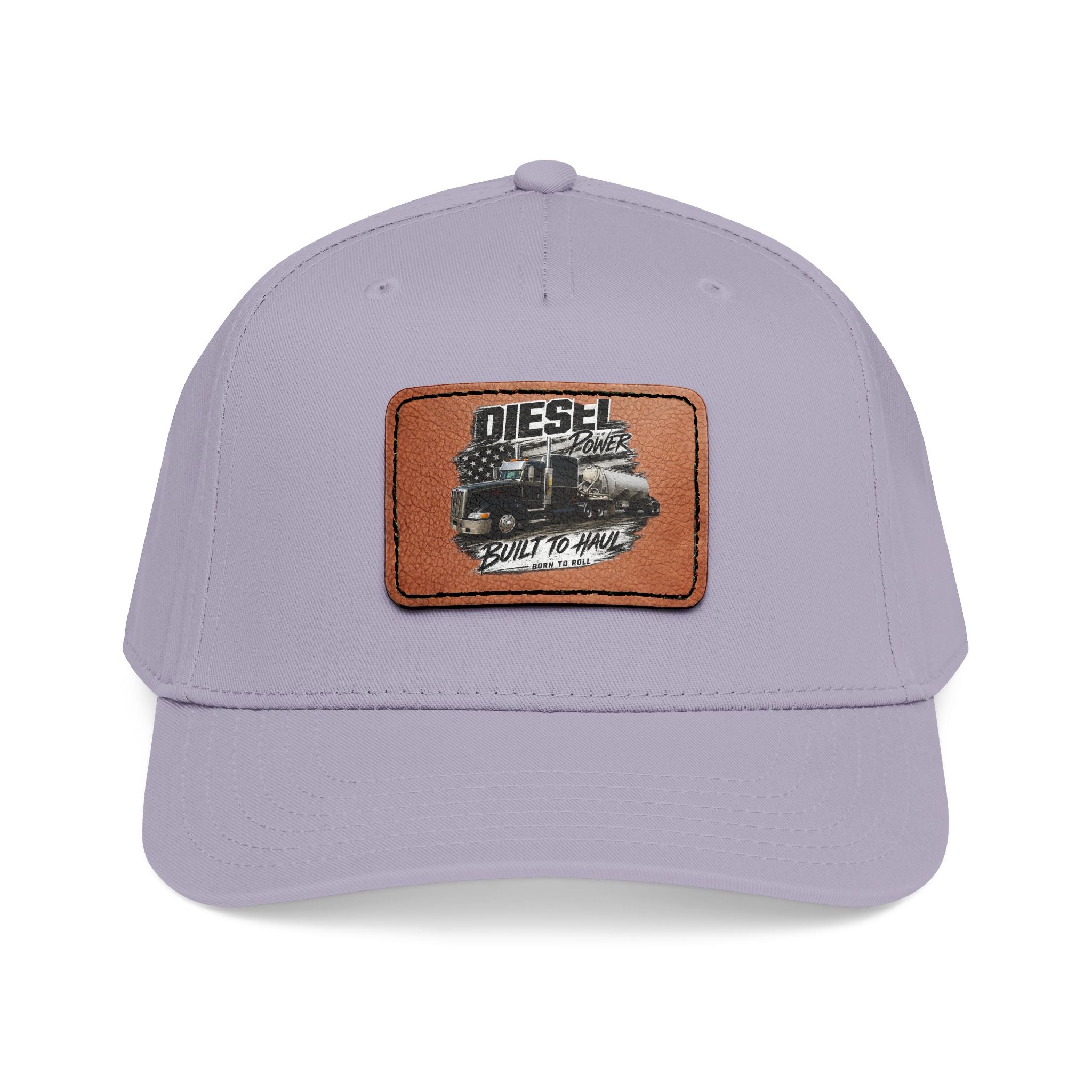 Mid Profile Baseball Cap with Leather Patch (Rectangle)