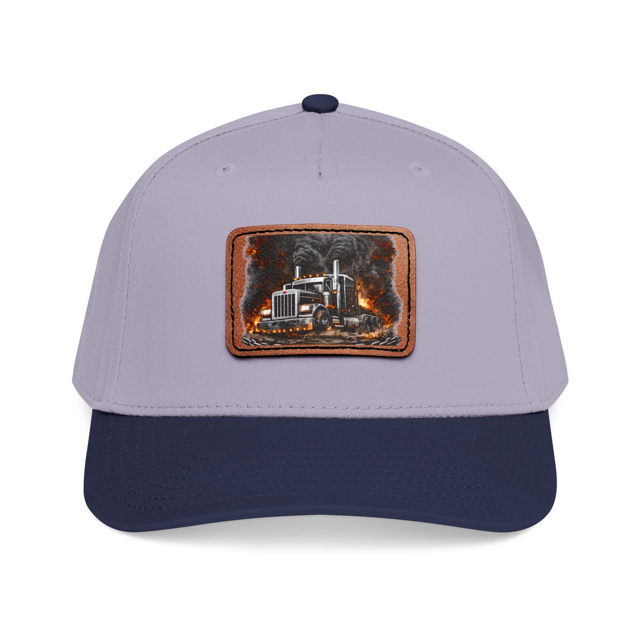 Mid Profile Baseball Cap with Leather Patch (Rectangle)
