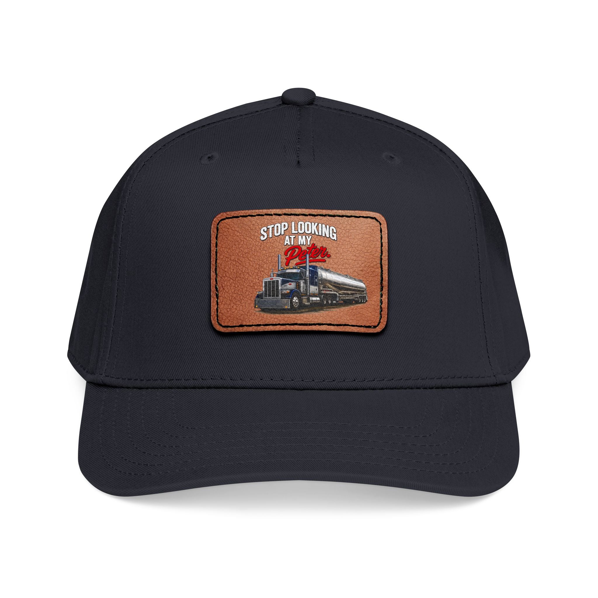 Mid Profile Baseball Cap with Leather Patch (Rectangle)