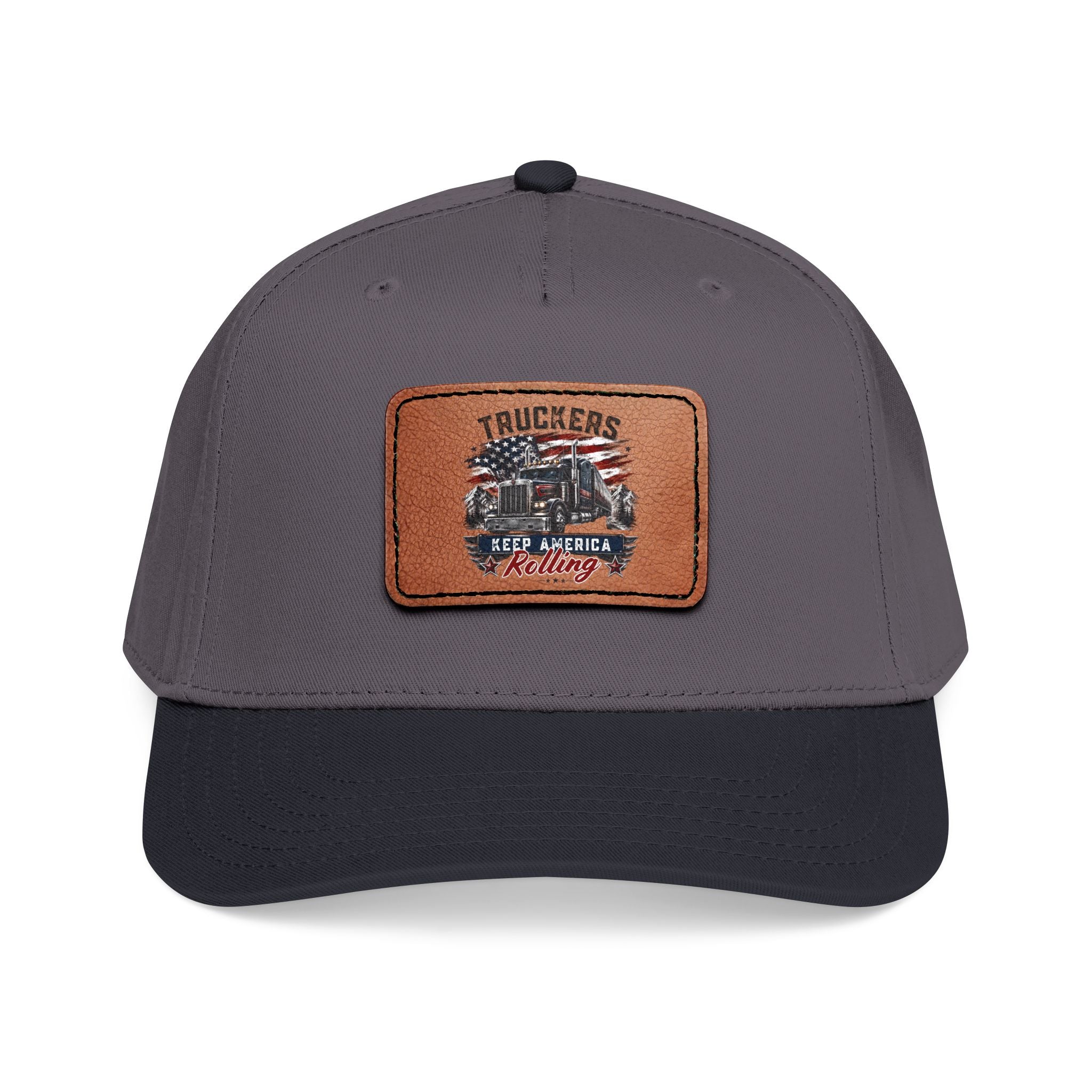 Mid Profile Baseball Cap with Leather Patch (Rectangle)