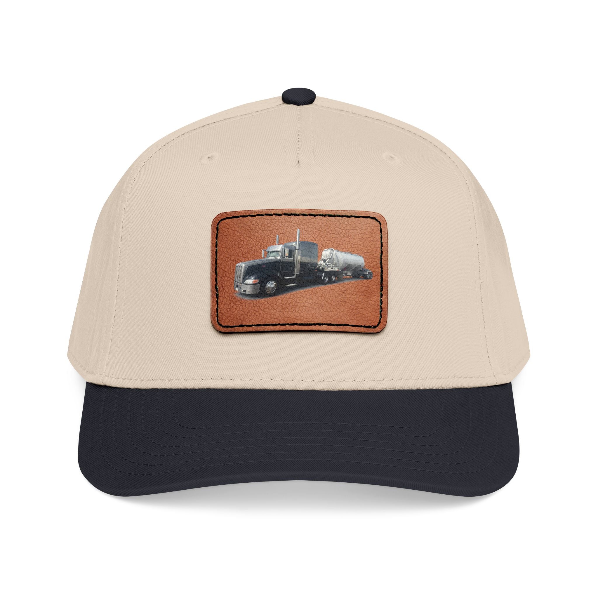 Mid Profile Baseball Cap with Leather Patch (Rectangle)