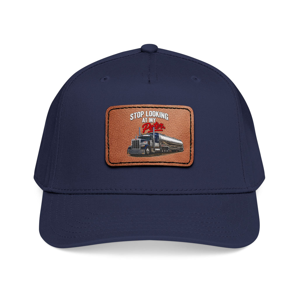 Mid Profile Baseball Cap with Leather Patch (Rectangle)