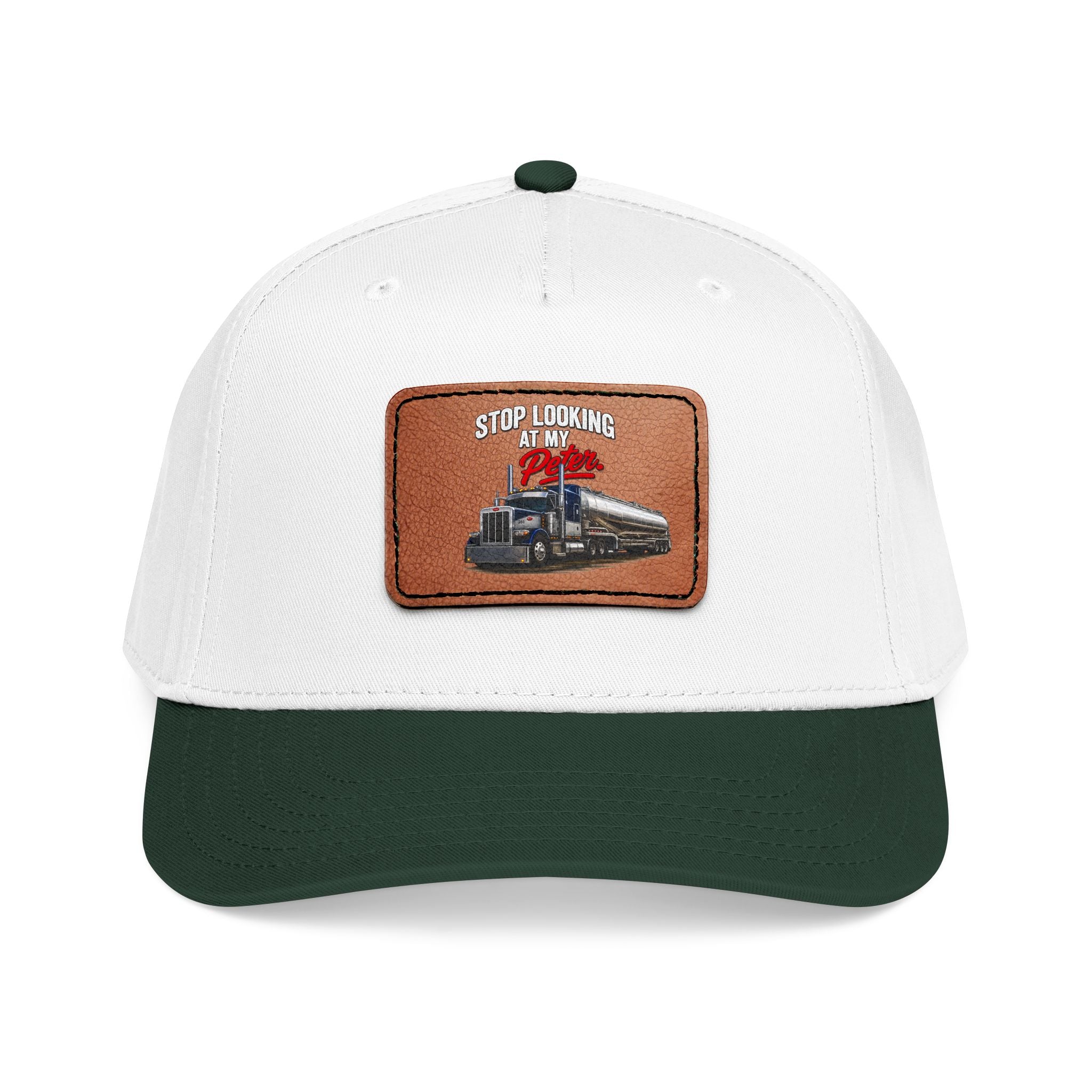 Mid Profile Baseball Cap with Leather Patch (Rectangle)