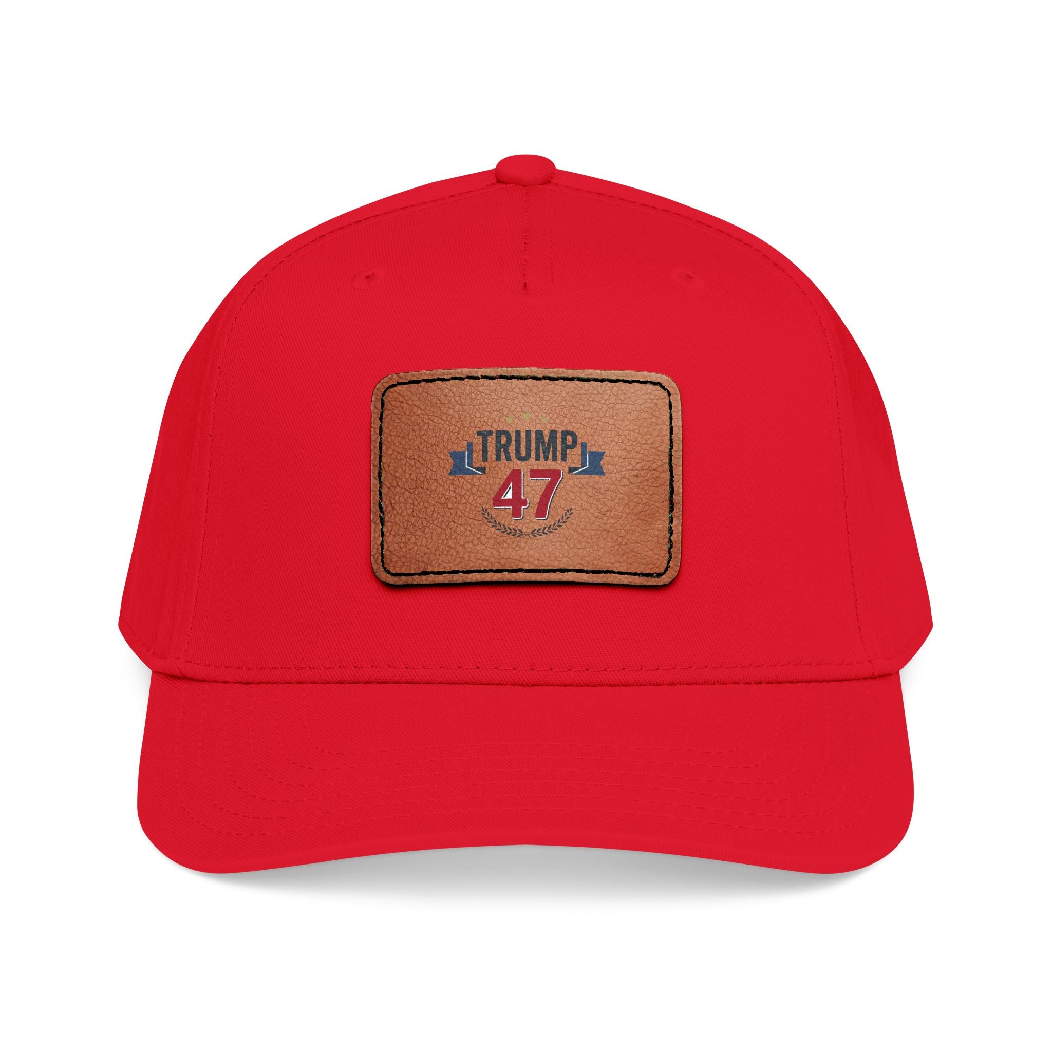 Mid Profile Baseball Cap with Leather Patch (Rectangle)
