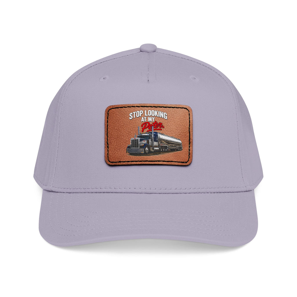 Mid Profile Baseball Cap with Leather Patch (Rectangle)