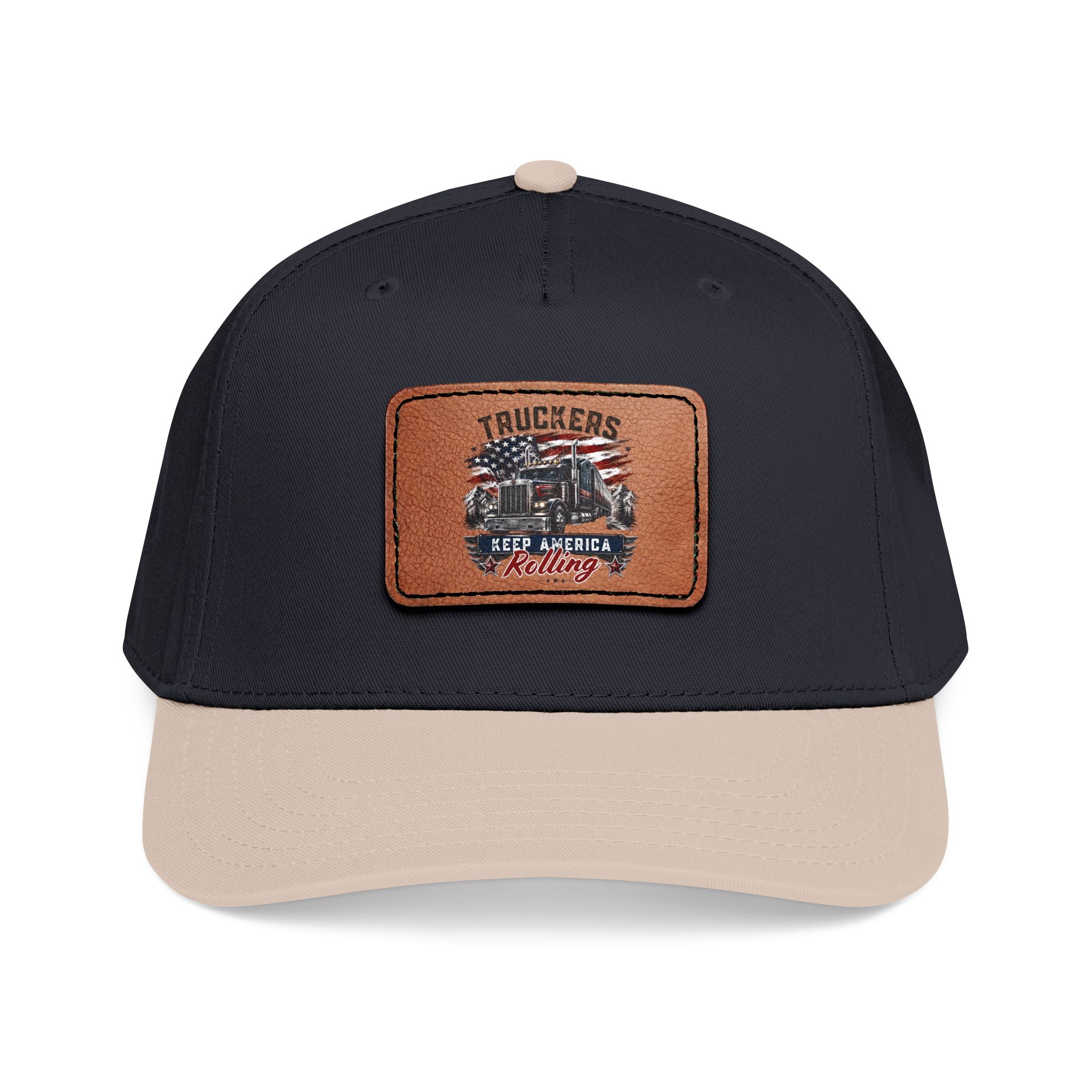 Mid Profile Baseball Cap with Leather Patch (Rectangle)
