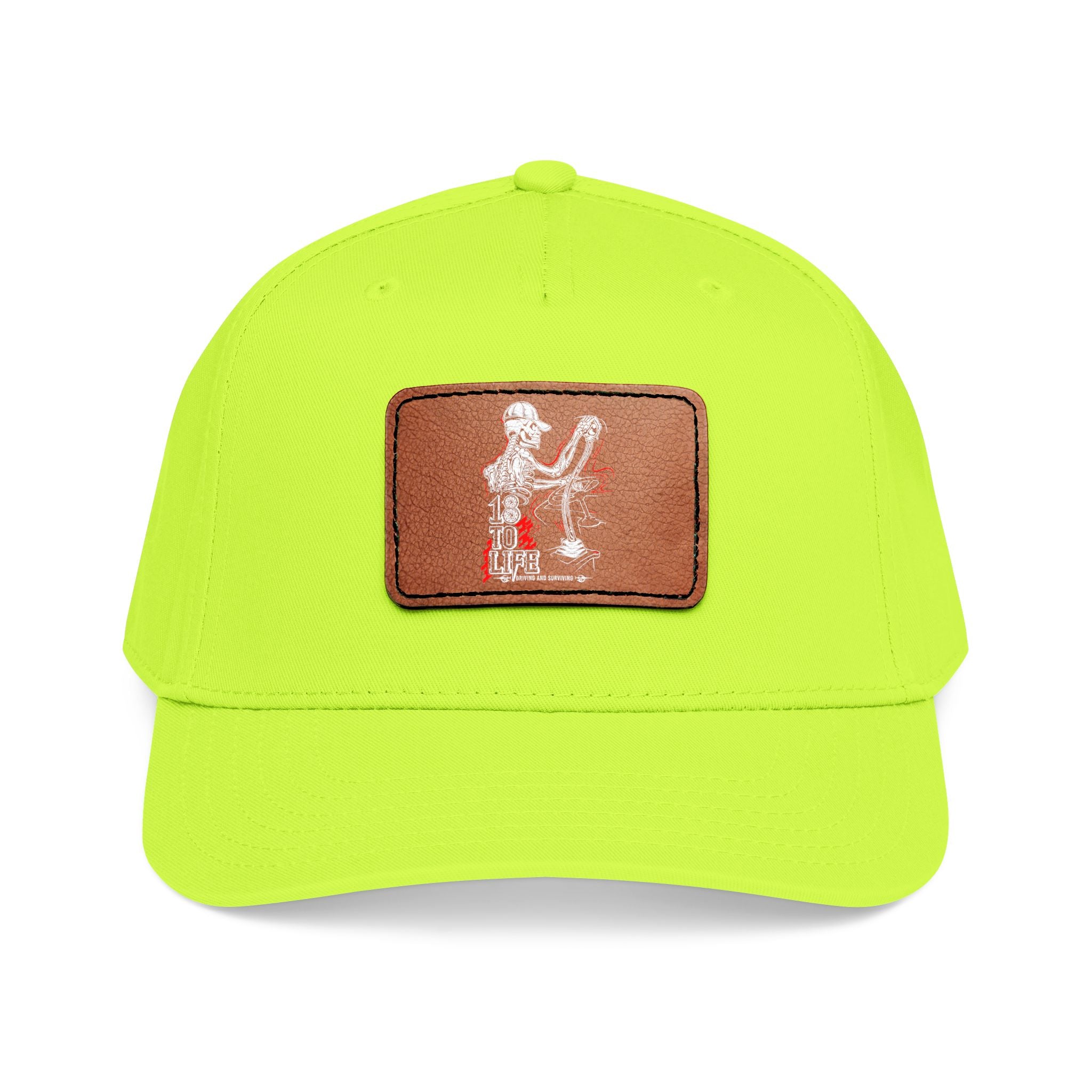 Mid Profile Baseball Cap with Leather Patch (Rectangle)