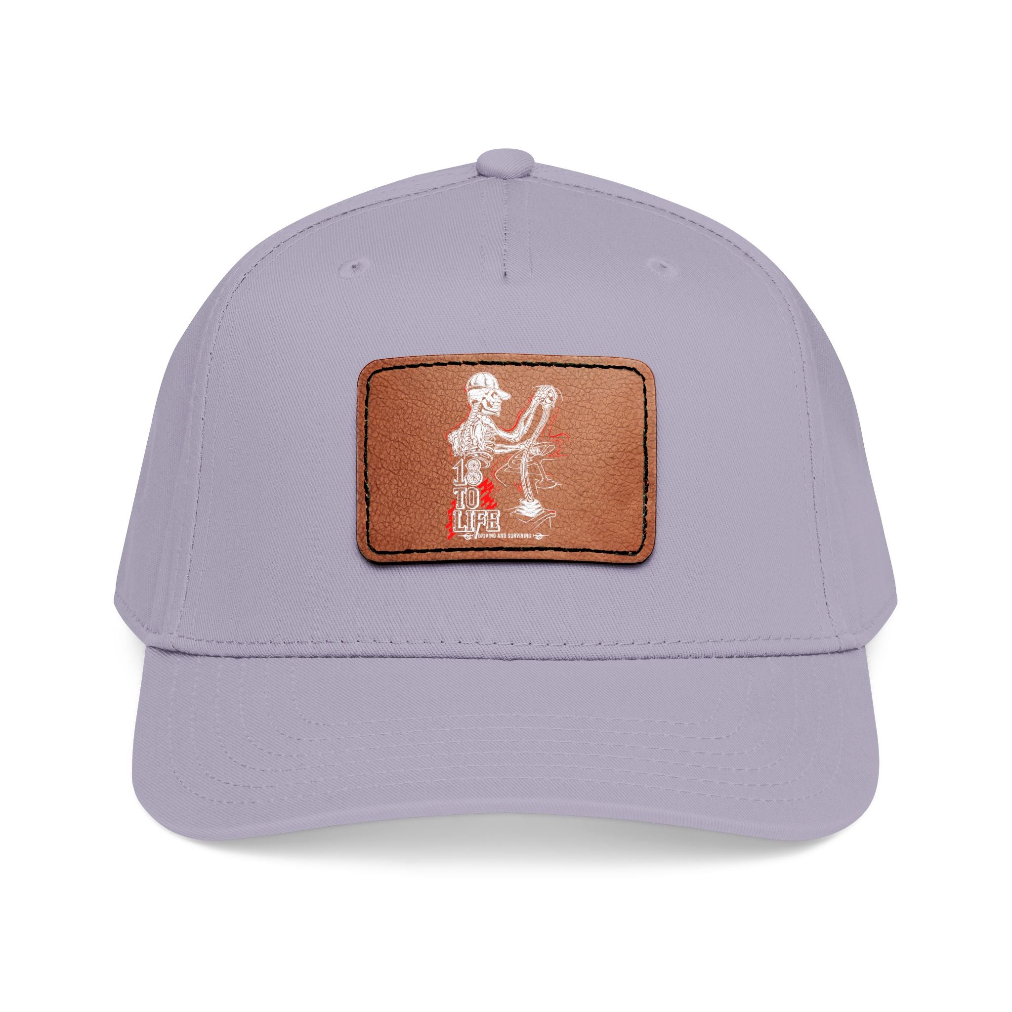 Mid Profile Baseball Cap with Leather Patch (Rectangle)