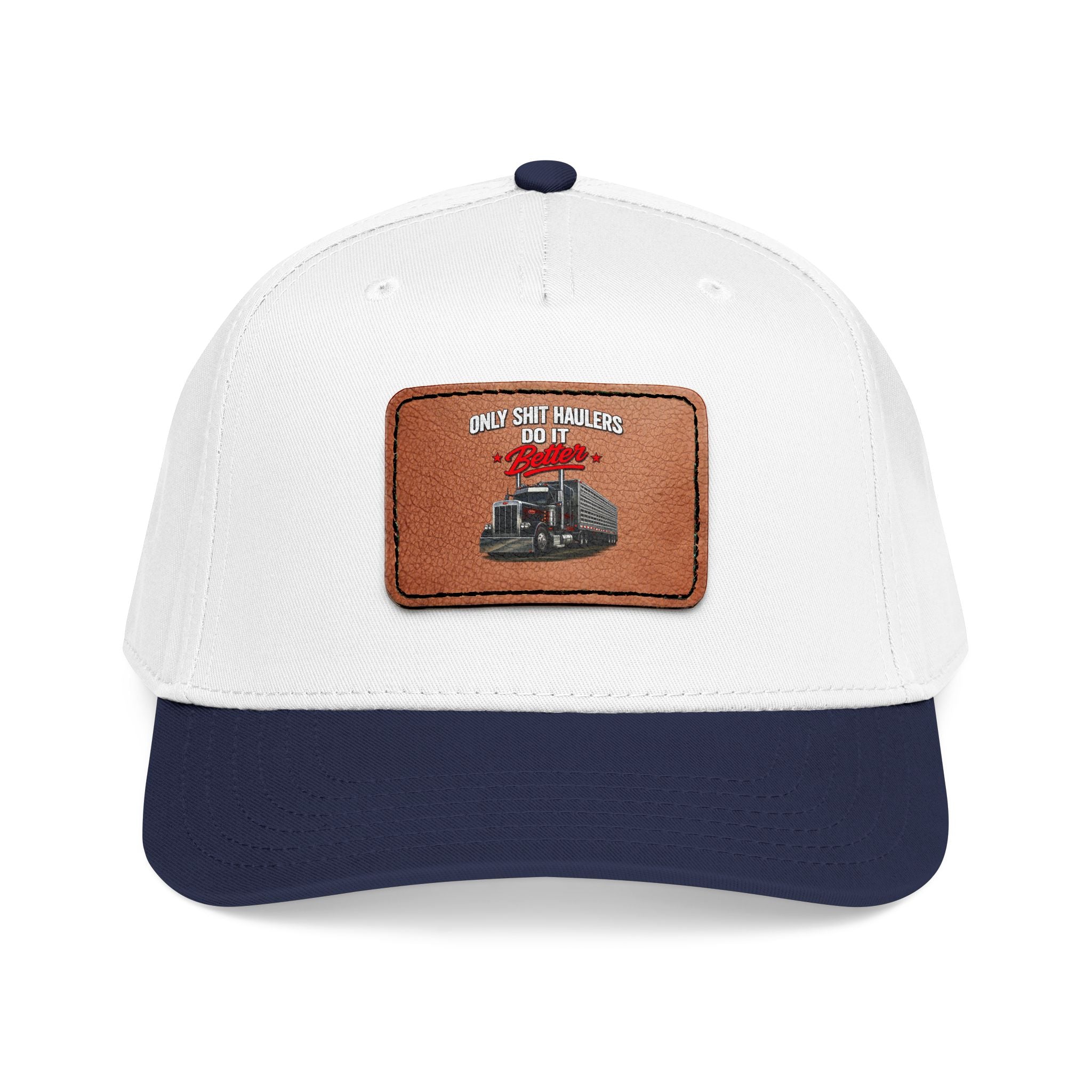 Mid Profile Baseball Cap with Leather Patch (Rectangle)