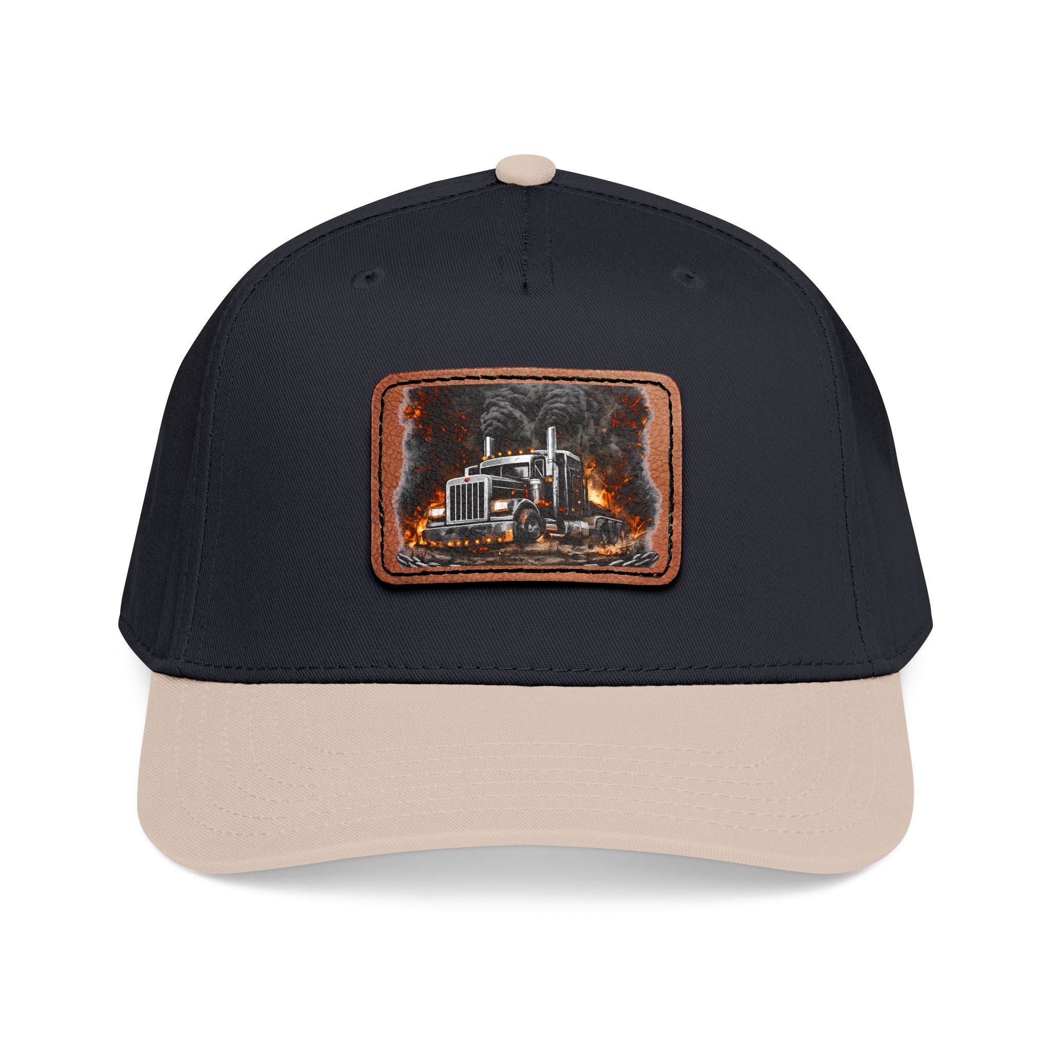 Mid Profile Baseball Cap with Leather Patch (Rectangle)