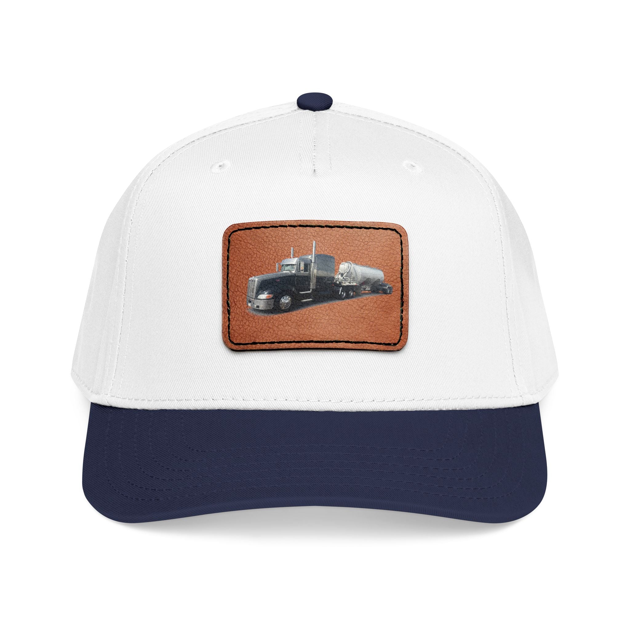 Mid Profile Baseball Cap with Leather Patch (Rectangle)