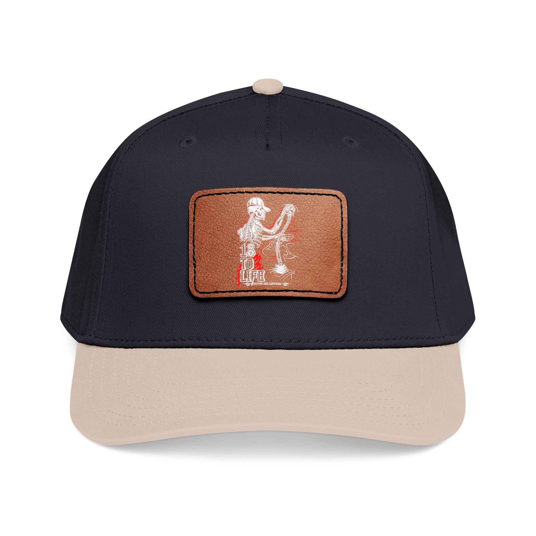 Mid Profile Baseball Cap with Leather Patch (Rectangle)